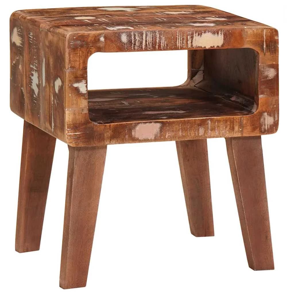 Stranska miza Rjava 40 x 32 x 46 cm Trdna obnovljena les - slika 2