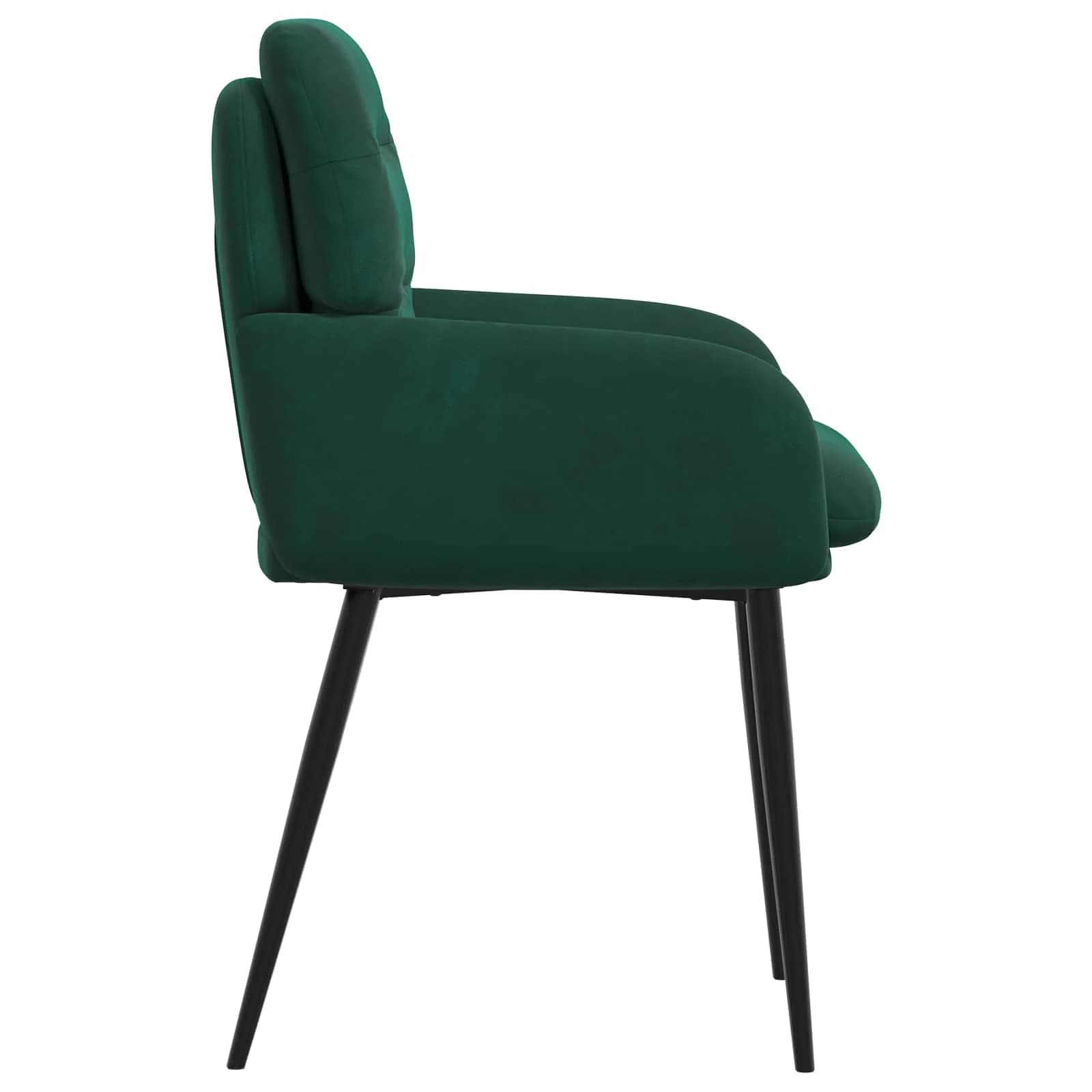 Jedilni stoli 2 kos Žamet Temno zelena 59 x 59,5 x 90 cm - slika 4