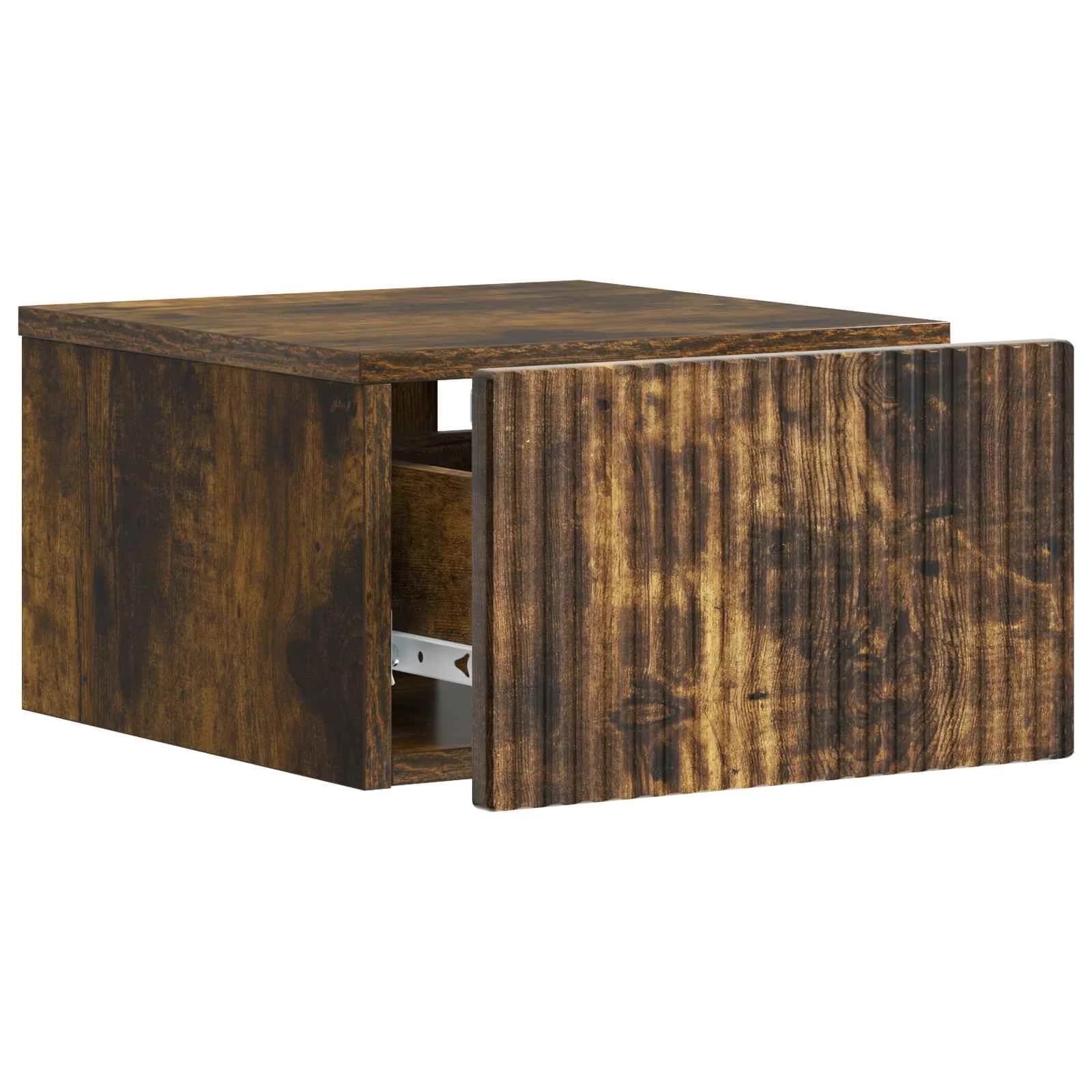 Stenski nočni omarici 2 kos Dimljen hrast 33 x 34,5 x 20 cm - slika 6