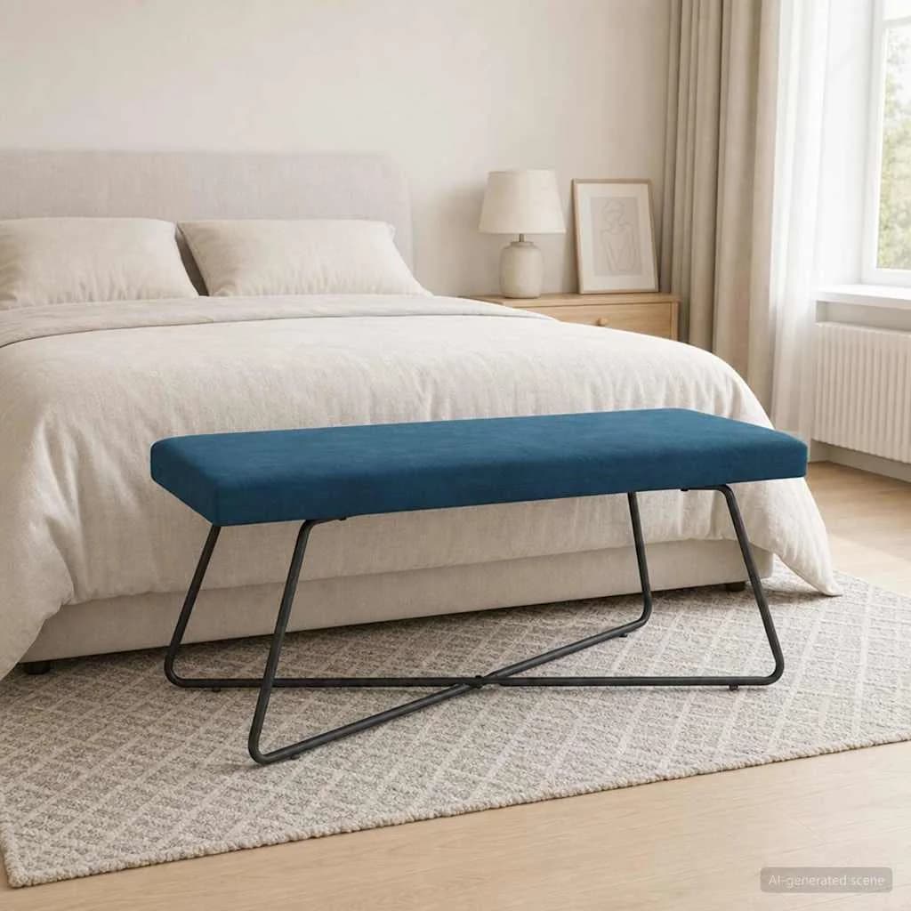 klop Modra 110 x 40 x 45 cm Žamet - slika 3