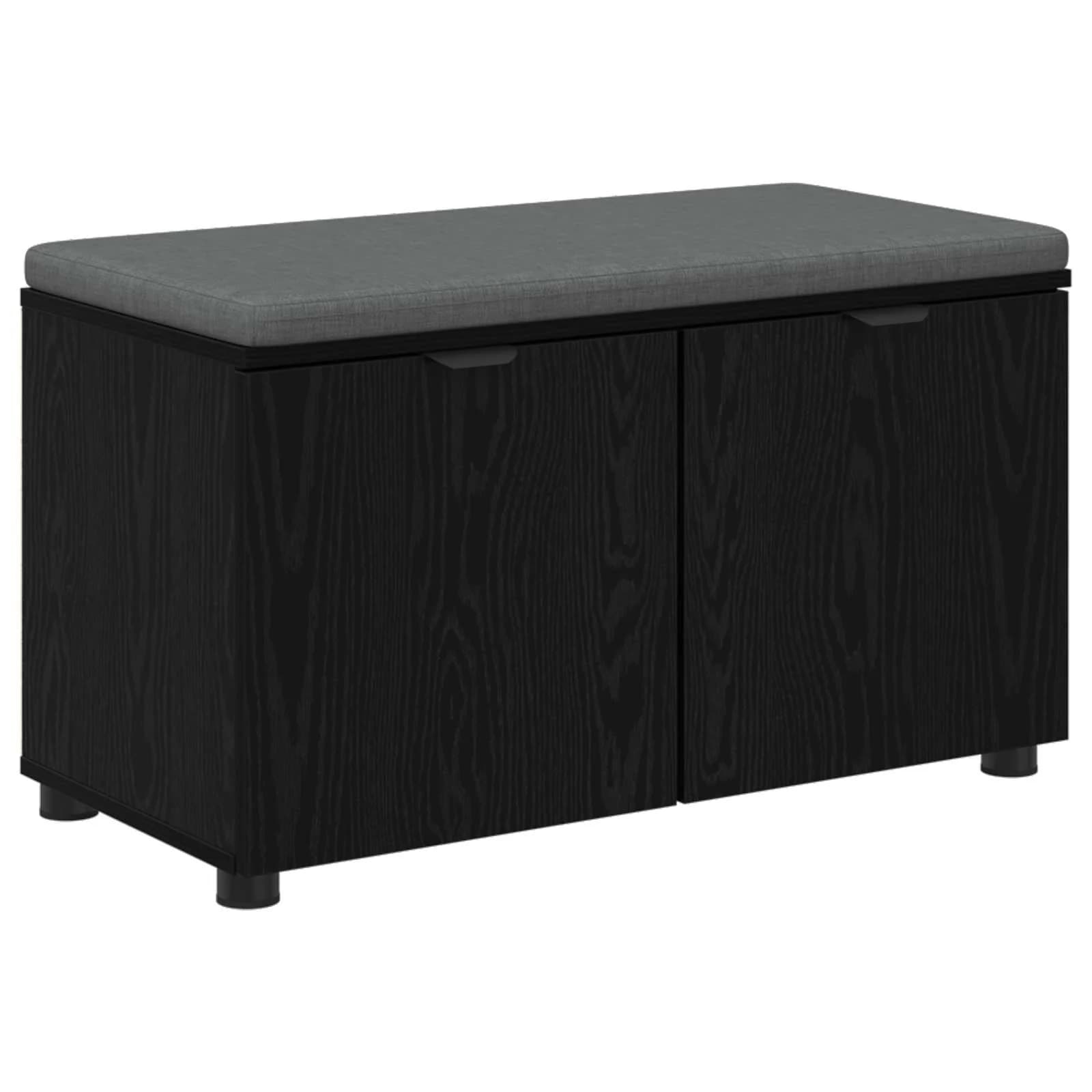 Haldna klop Črni Hrast 80 x 38 x 46 cm Oblikovan Les in Tkanina - slika 2