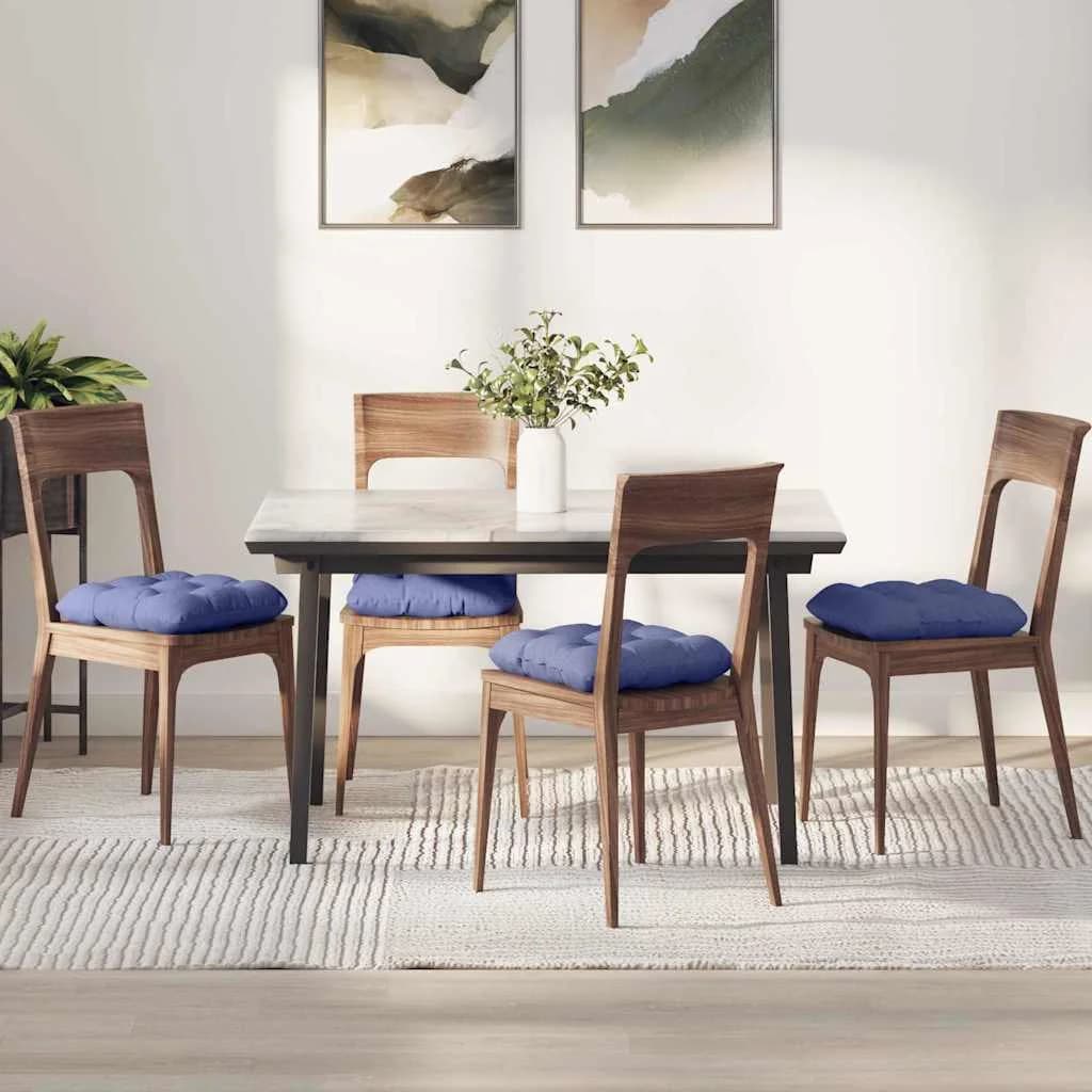 Sedežne blazine 4 kos Blago Jeans modra 45 x 45 x 12 cm