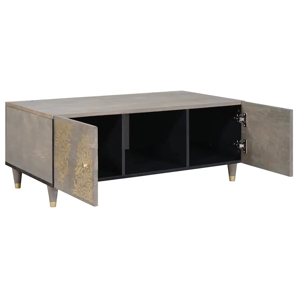Klubska miza Siva 100 x 54 x 40 cm Masiven les manga - slika 2
