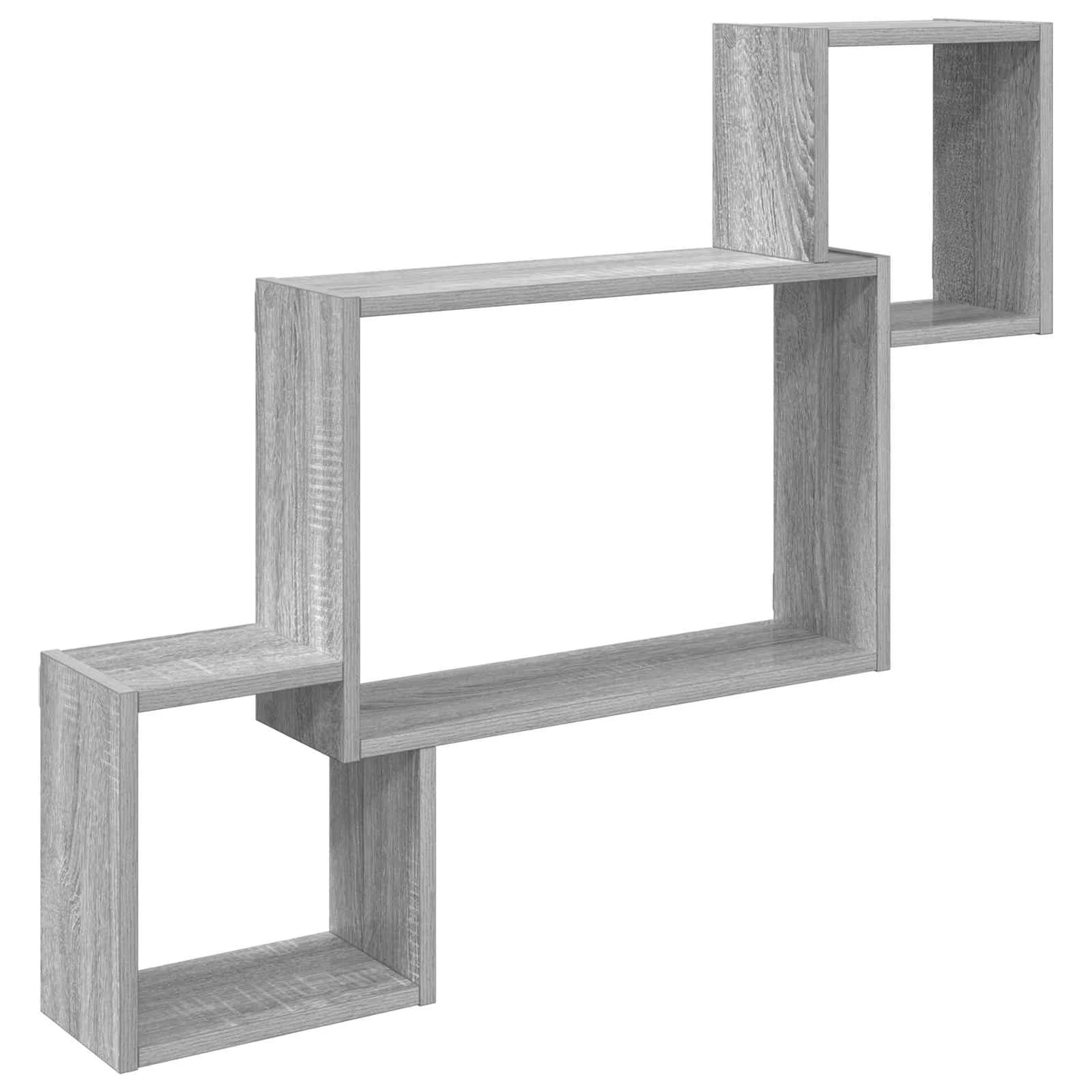 Stenska polica Montaža za steno Siva Sonoma 91,5 x 15 x 76 cm - slika 2