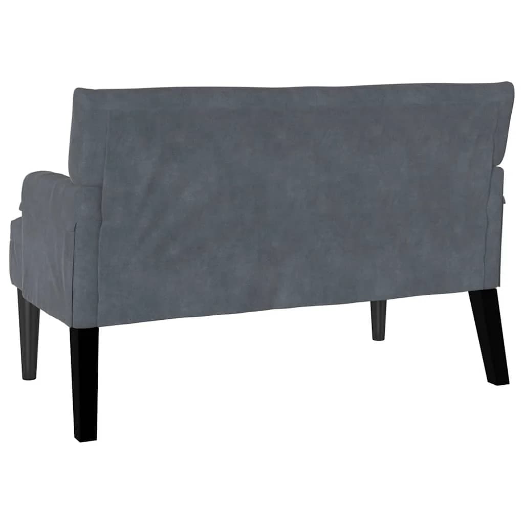 Chesterfield klop Temno siva 112 x 65,5 x 75 cm Žamet - slika 6