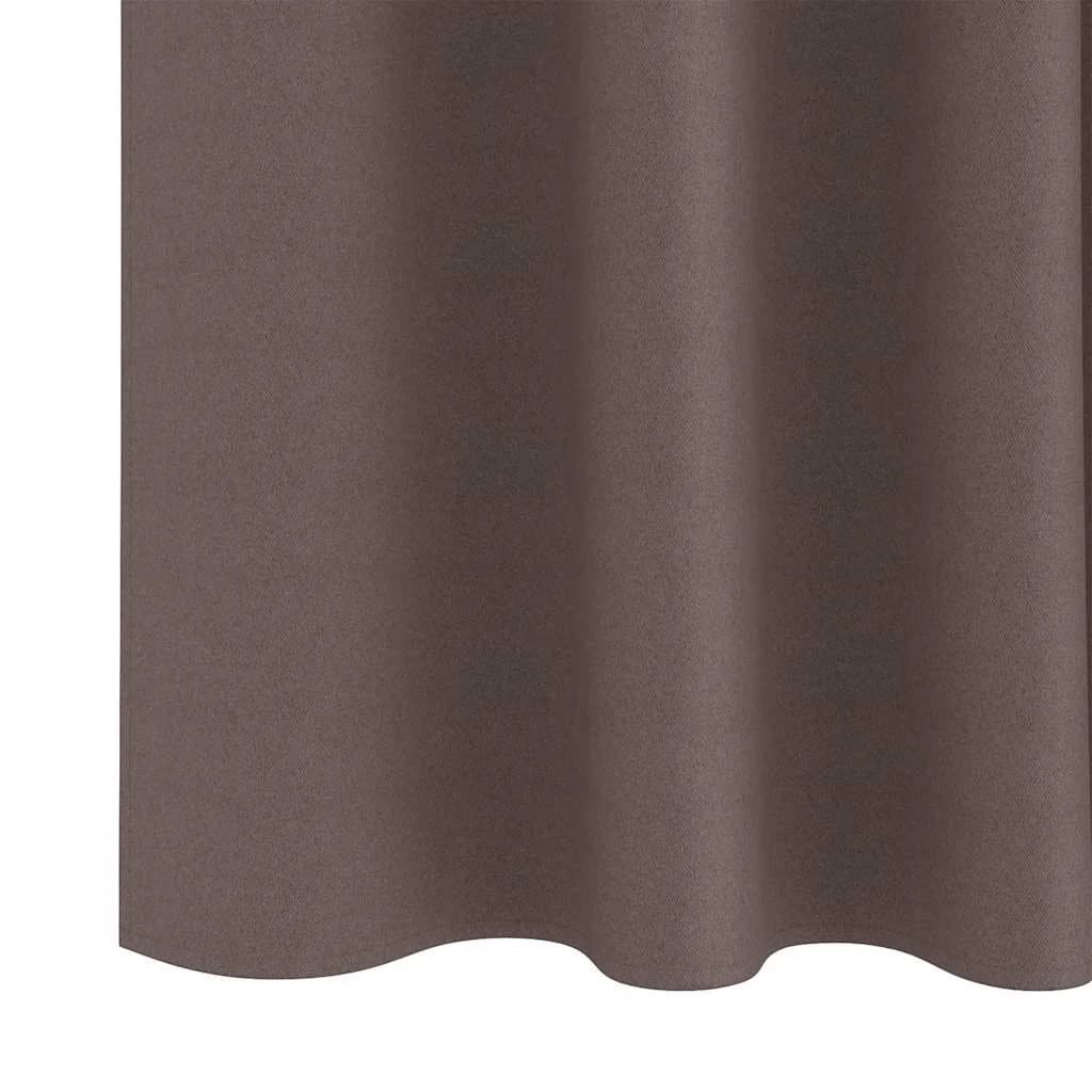 Zavese za zatemnitev z obroči 2 kos Temno rjava 245 x 140 cm - slika 6