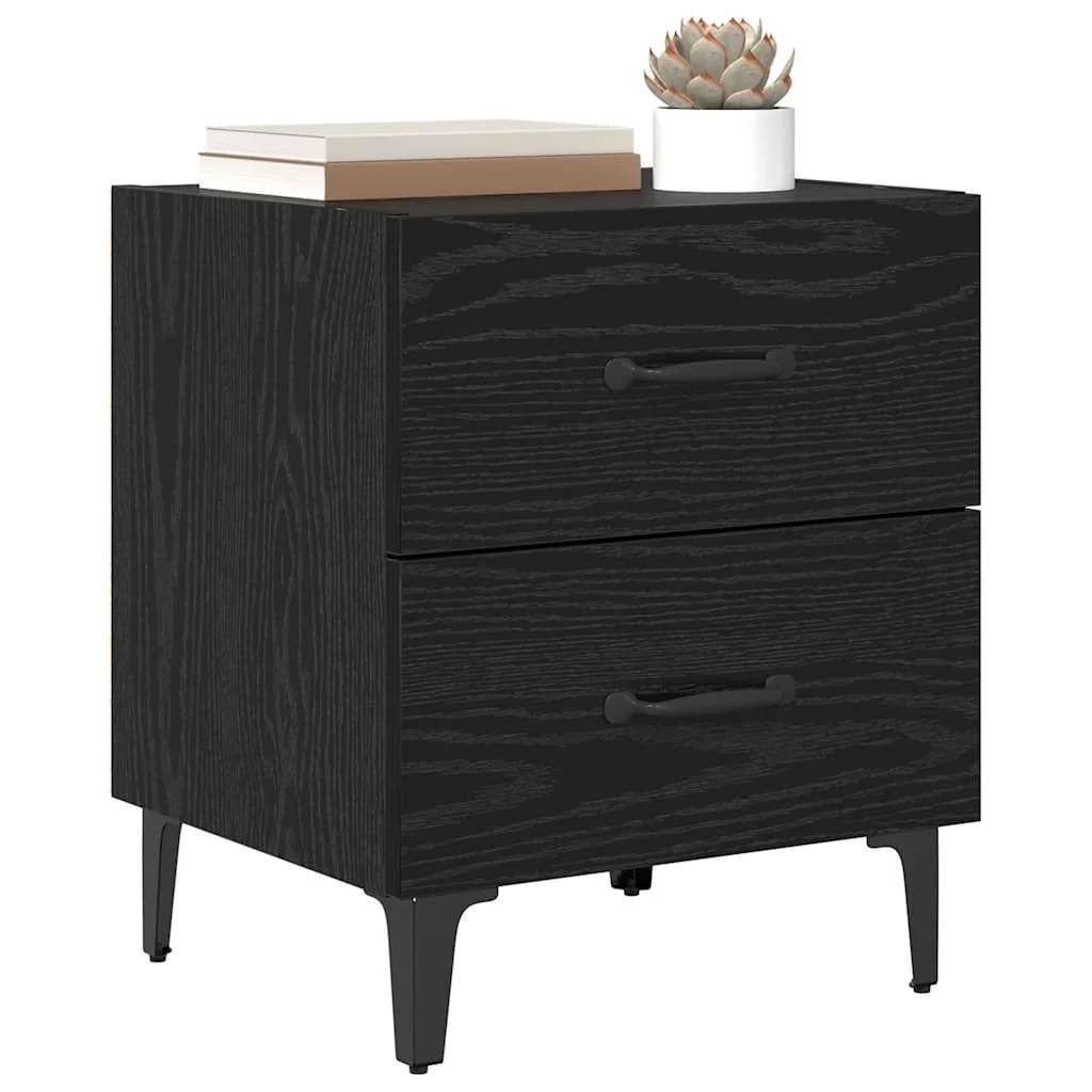 Posteljna omarica 2 kos Črna Orehovina 40 x 35 x 47,5 cm - slika 3