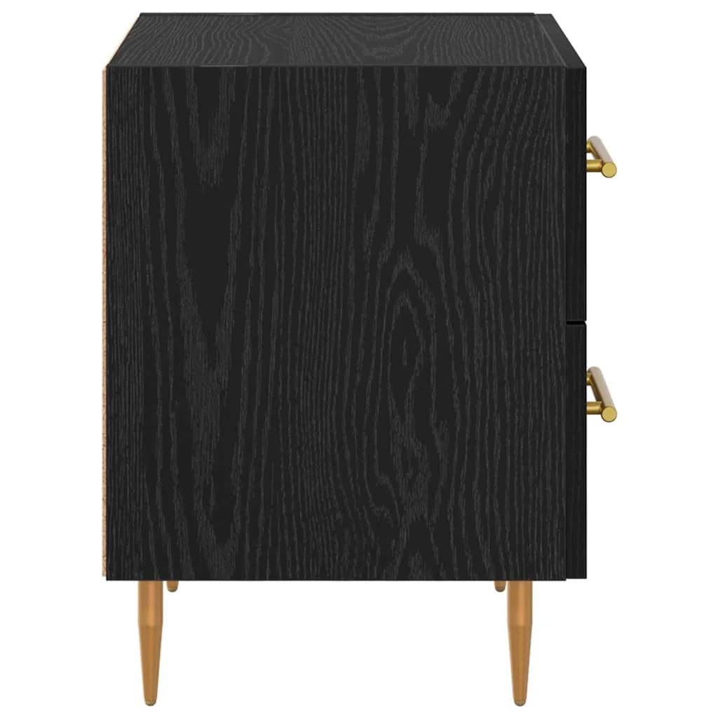 Nočna omarica 2 kos Črna Orehovina 40 x 35 x 47,5 cm - slika 8