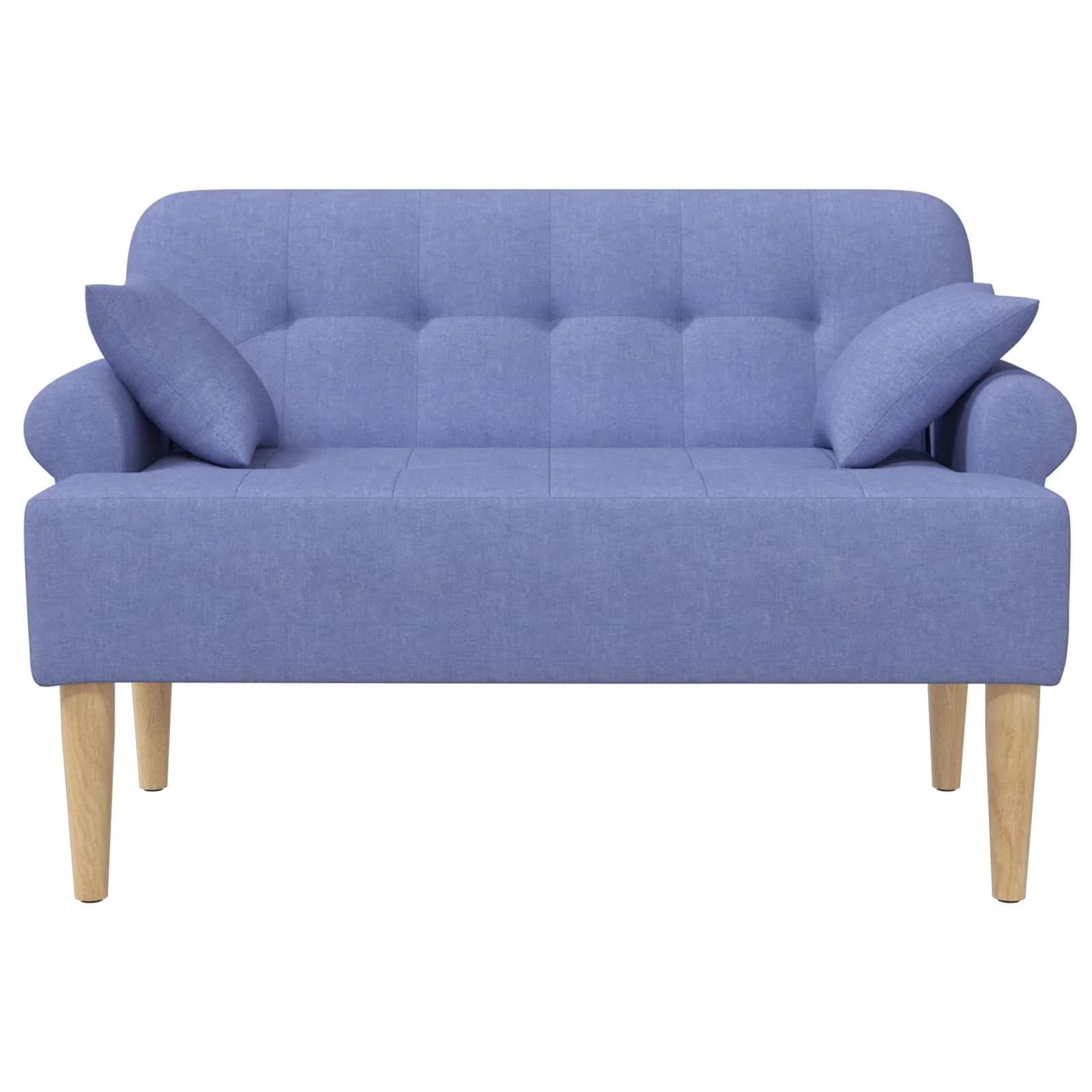 Dvojnica s gumbi Jeans modra 120 x 65 x 79 cm Blago - slika 3