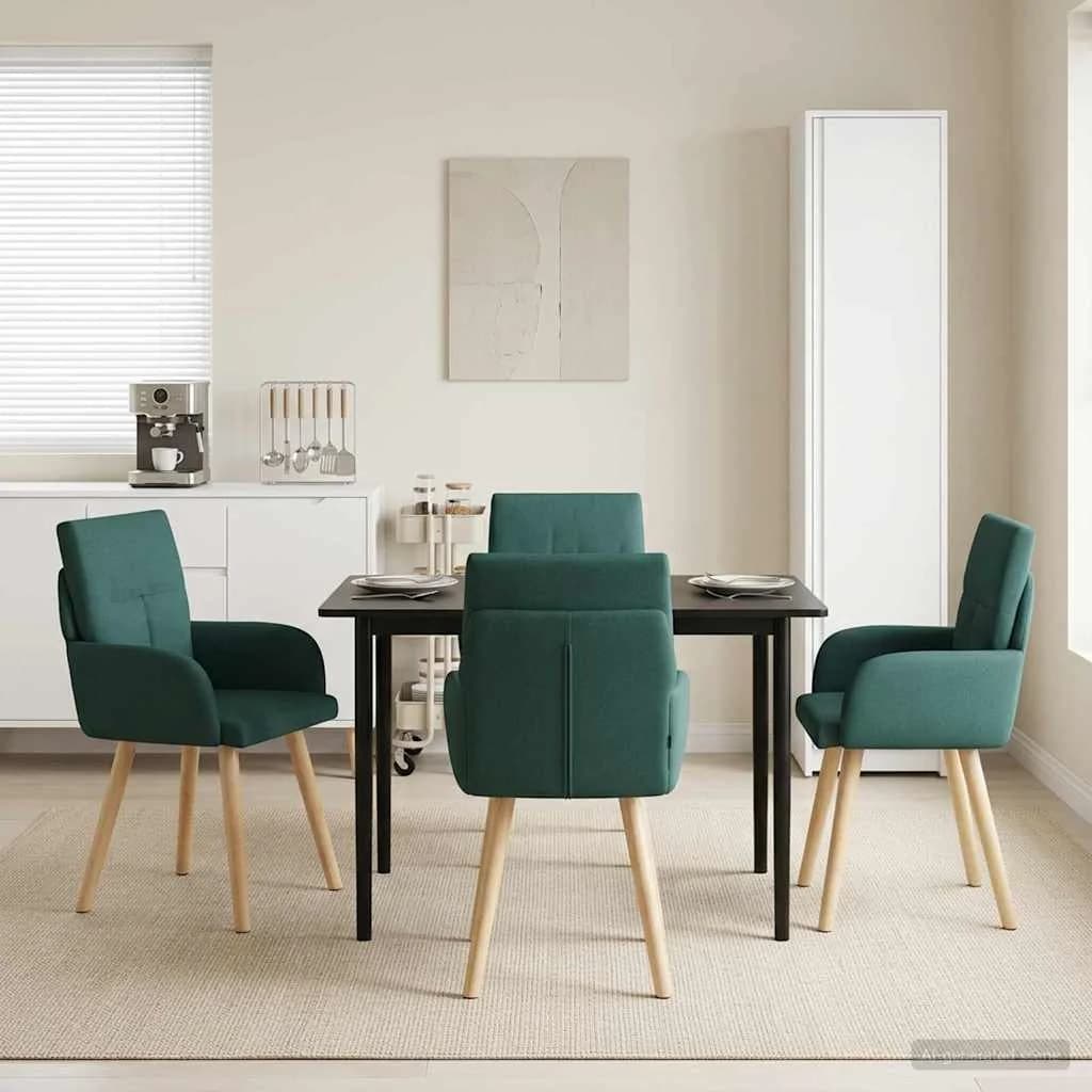 Jedilni stoli 4 kos Blago Temno zelena 60 x 56 x 96 cm
