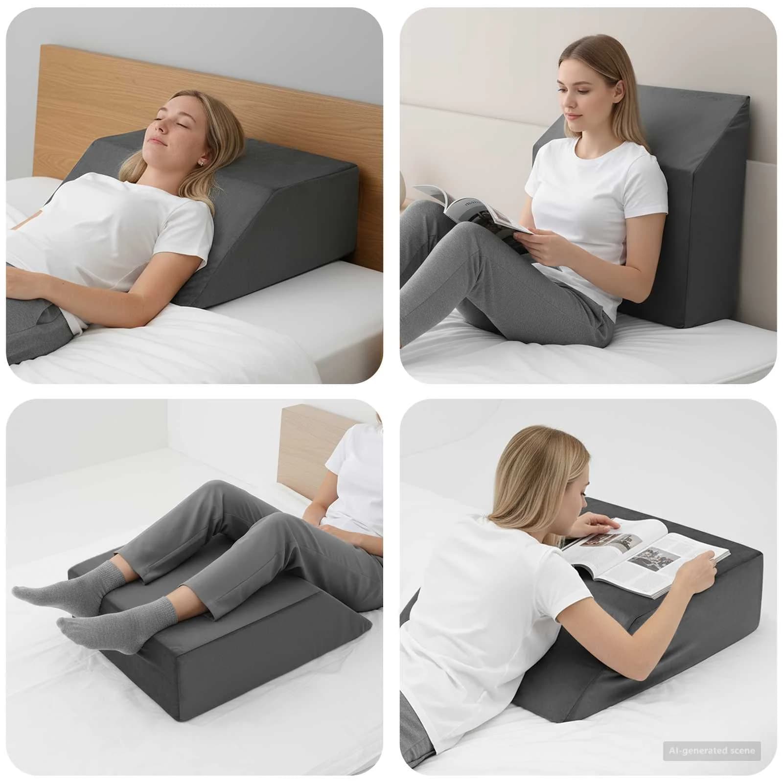 Blazina za noge Enobarvno Siva 63 x 52 x 19 cm PU pena