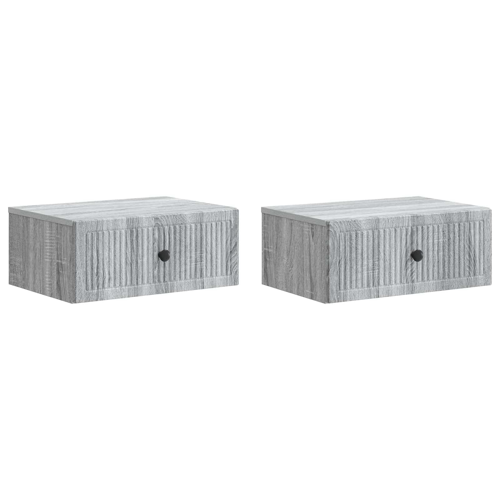 Nočna omarica 2 kos Siva Sonoma 49 x 34,5 x 20 cm - slika 2
