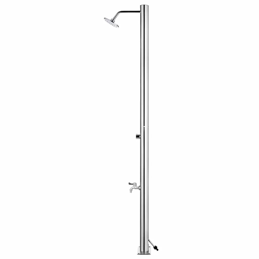 Vrtni tuš z rjavim podstavkom 220 cm nerjaveče jeklo - slika 5