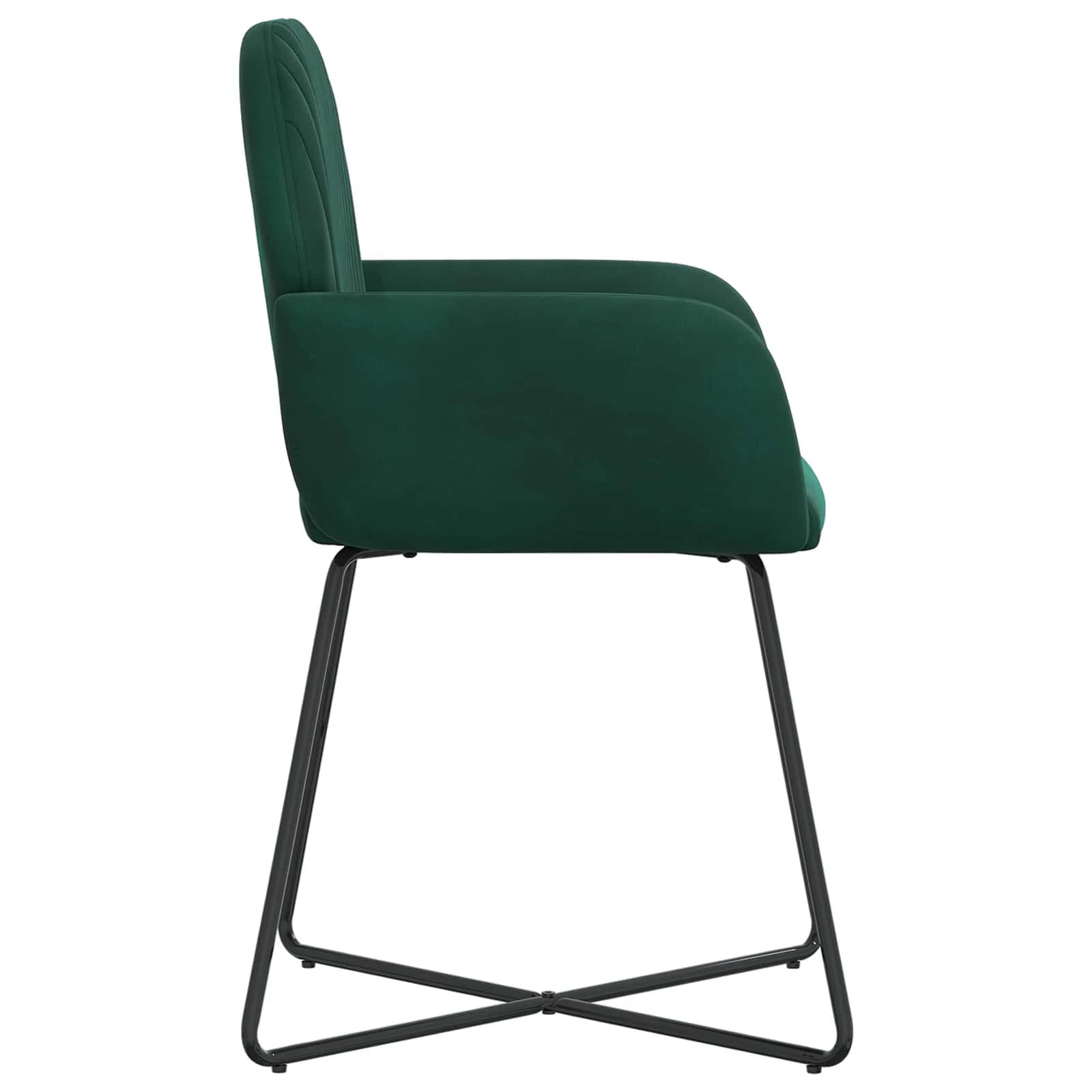 Jedilni stoli 2 kos Žamet Temno zelena 55 x 50 x 84 cm - slika 4