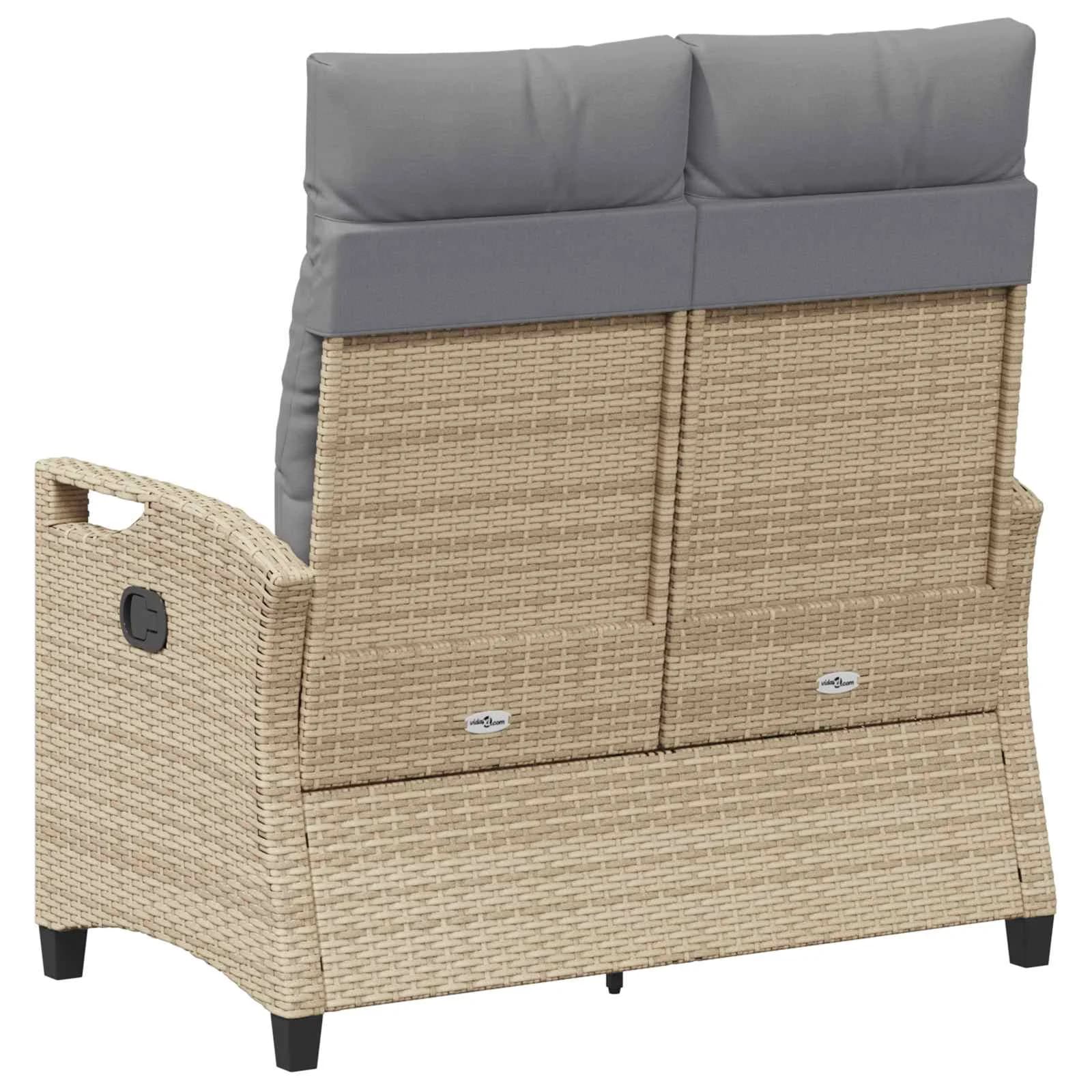 Vrtna klop z blazino Bež in svetlo siva 105 x 60 x 112 cm - slika 6