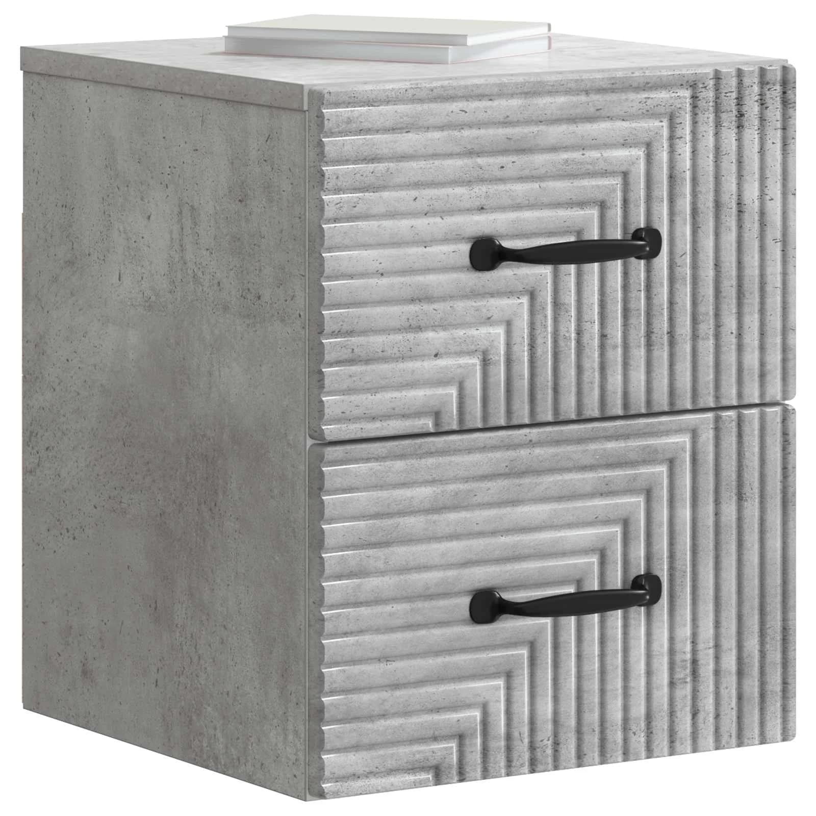 Stenski nočni omarici 2 kos Betonsko siva 34,5 x 33 x 40 cm - slika 3