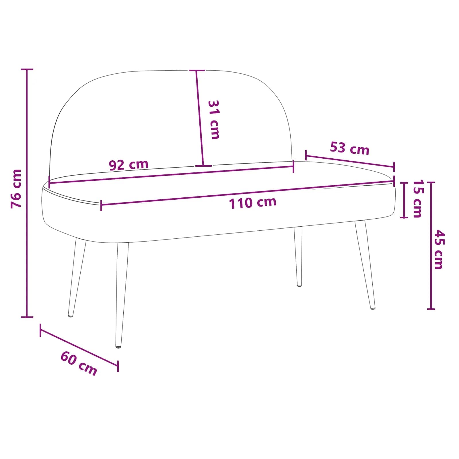 Oblazinjena klop z naslonom Temno zelena 110 x 60 x 76 cm - slika 8