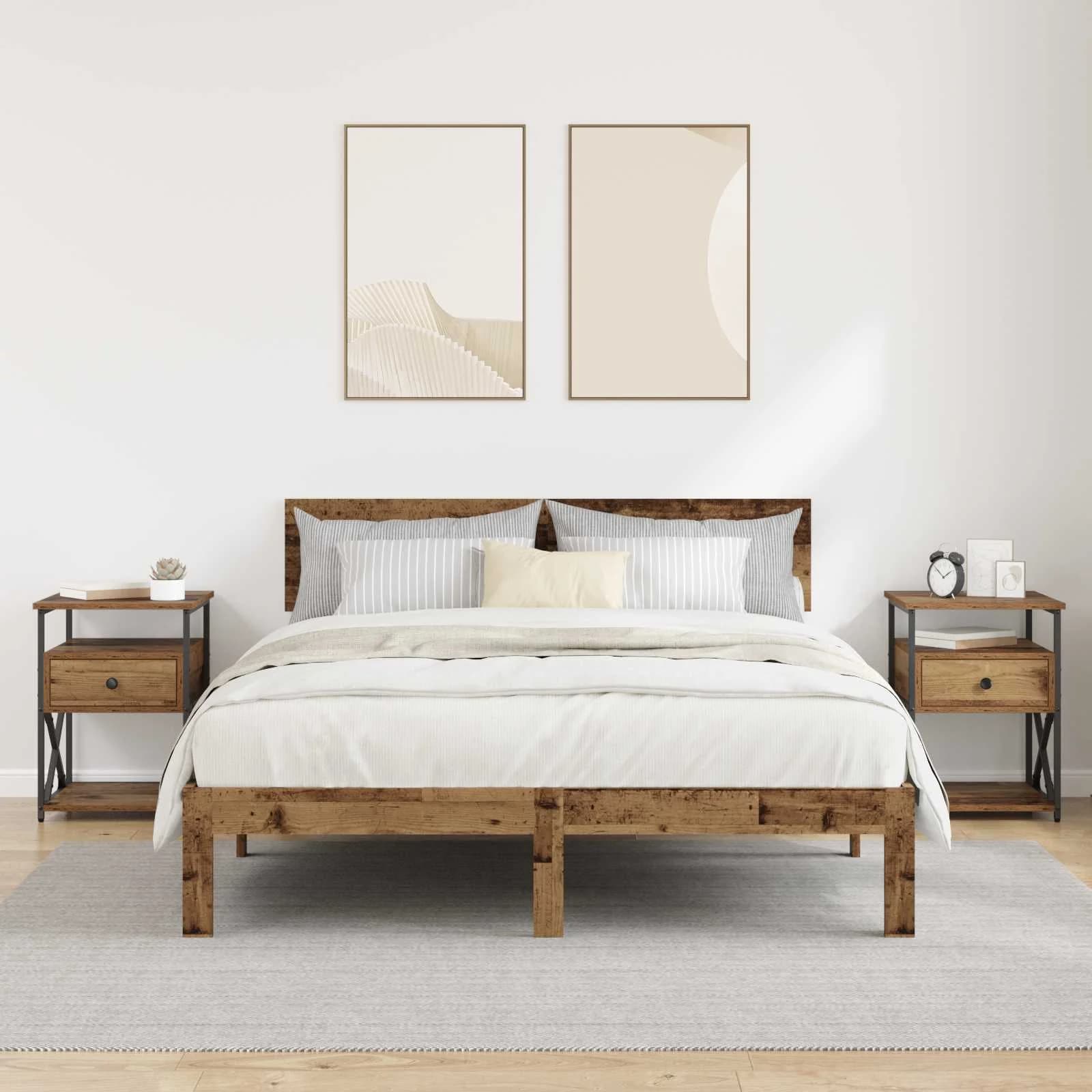 Nočna omarica 2 kos Star les 40 x 42 x 55 cm Inženirski les - slika 4