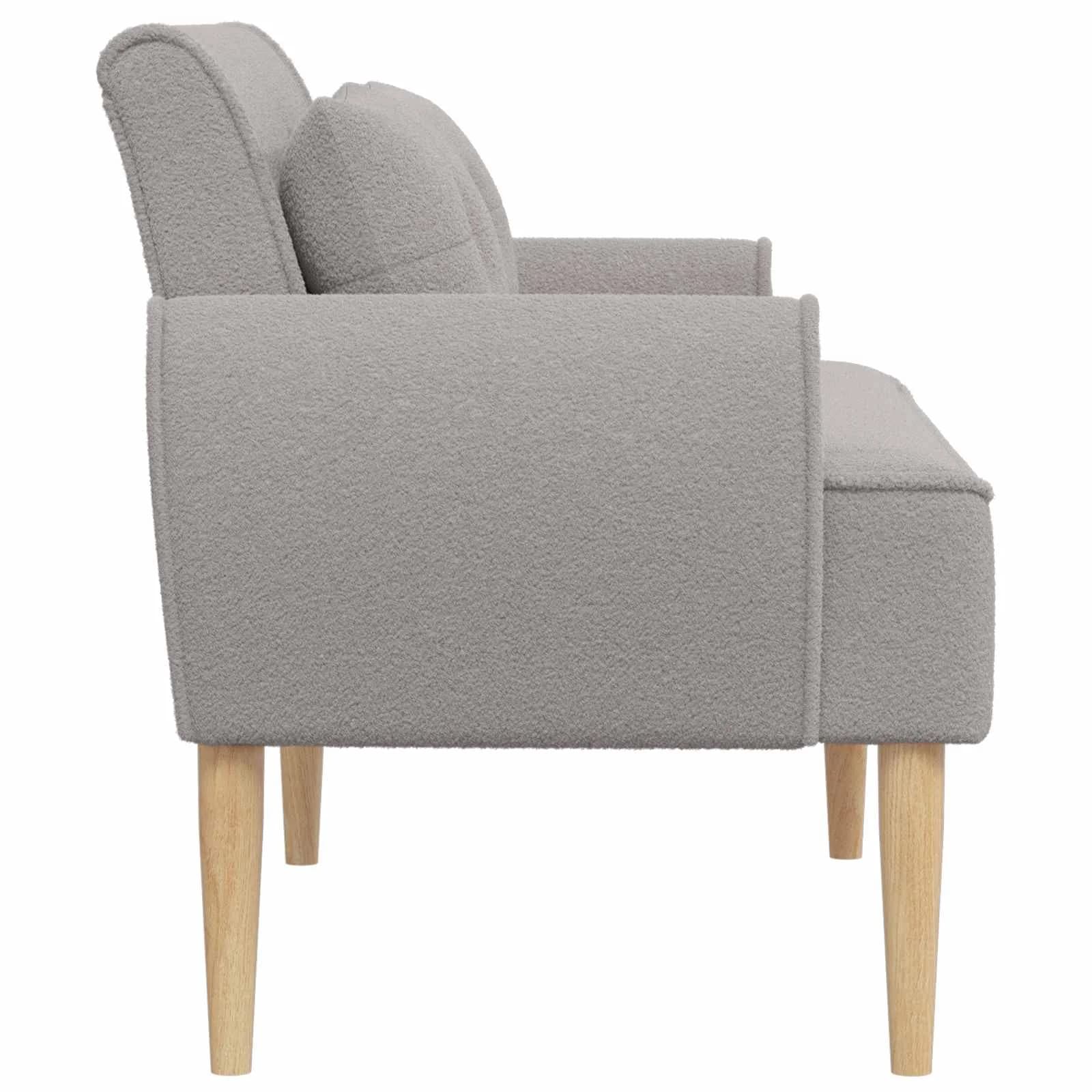Dvojnica s gumbi Svetlo siva 117 x 67 x 77 cm Bouclé - slika 4