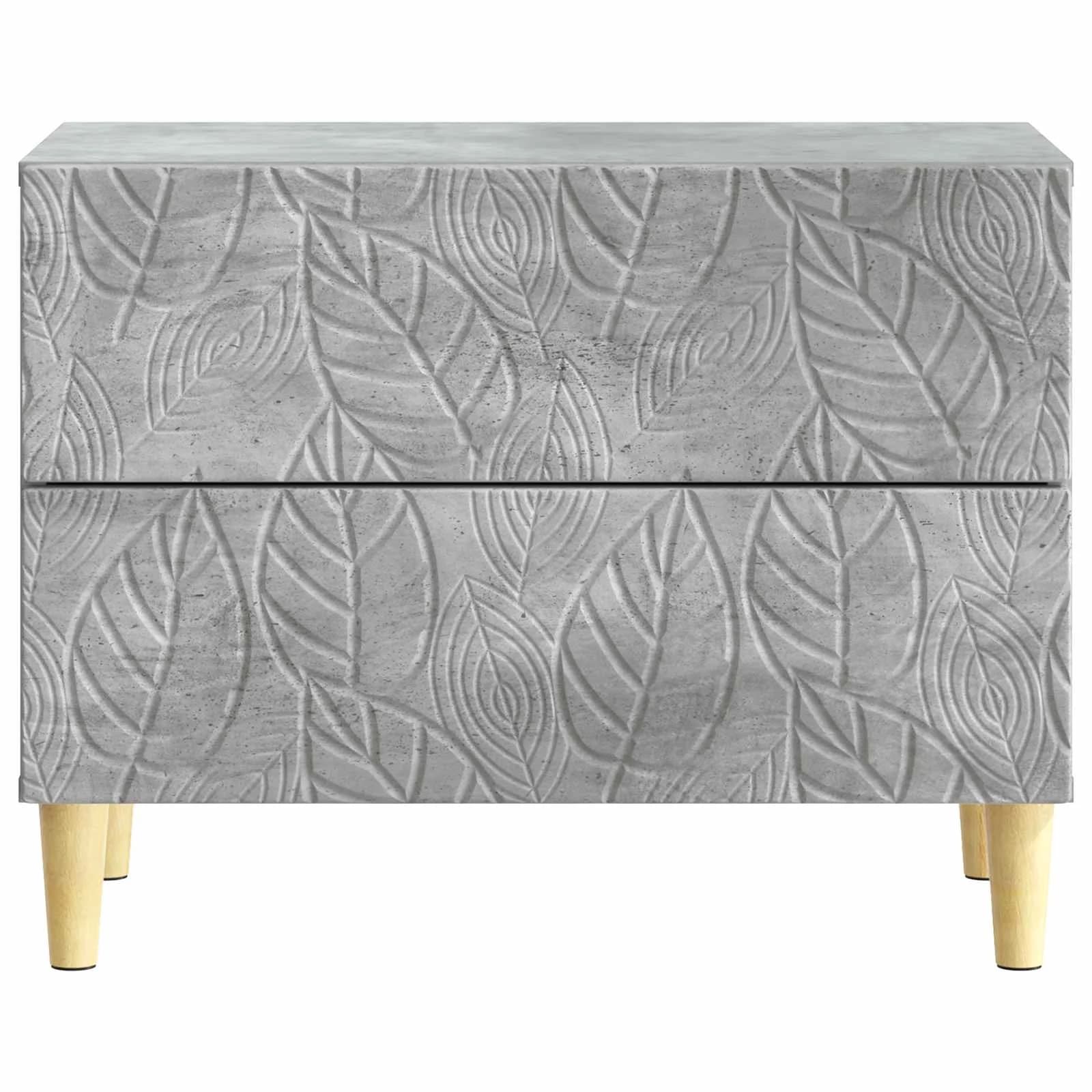 Nočna omarica Betonsko siva 62 x 34,5 x 48 cm Inženirski les - slika 4