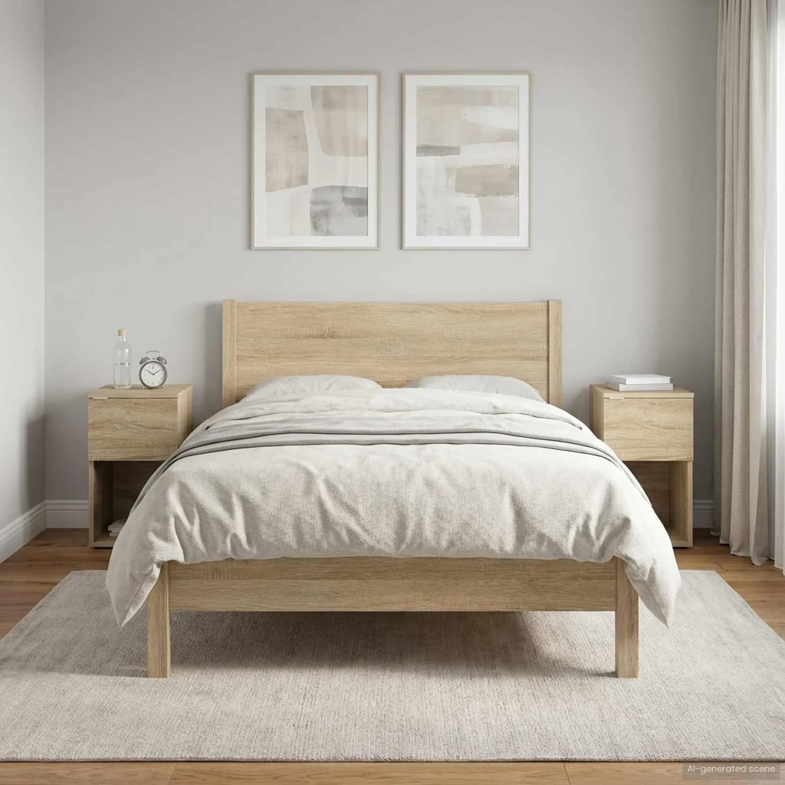 Posteljna omarica 2 kos Sonoma hrast 29 x 31,5 x 49 cm - slika 4