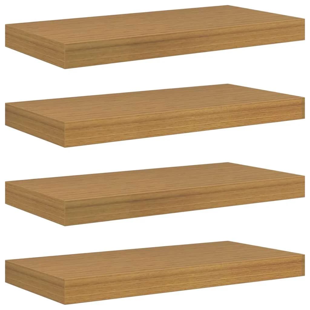 Stenska polica Montaža za steno 4 kos Bež 50 x 23,5 x 3,8 cm - slika 2