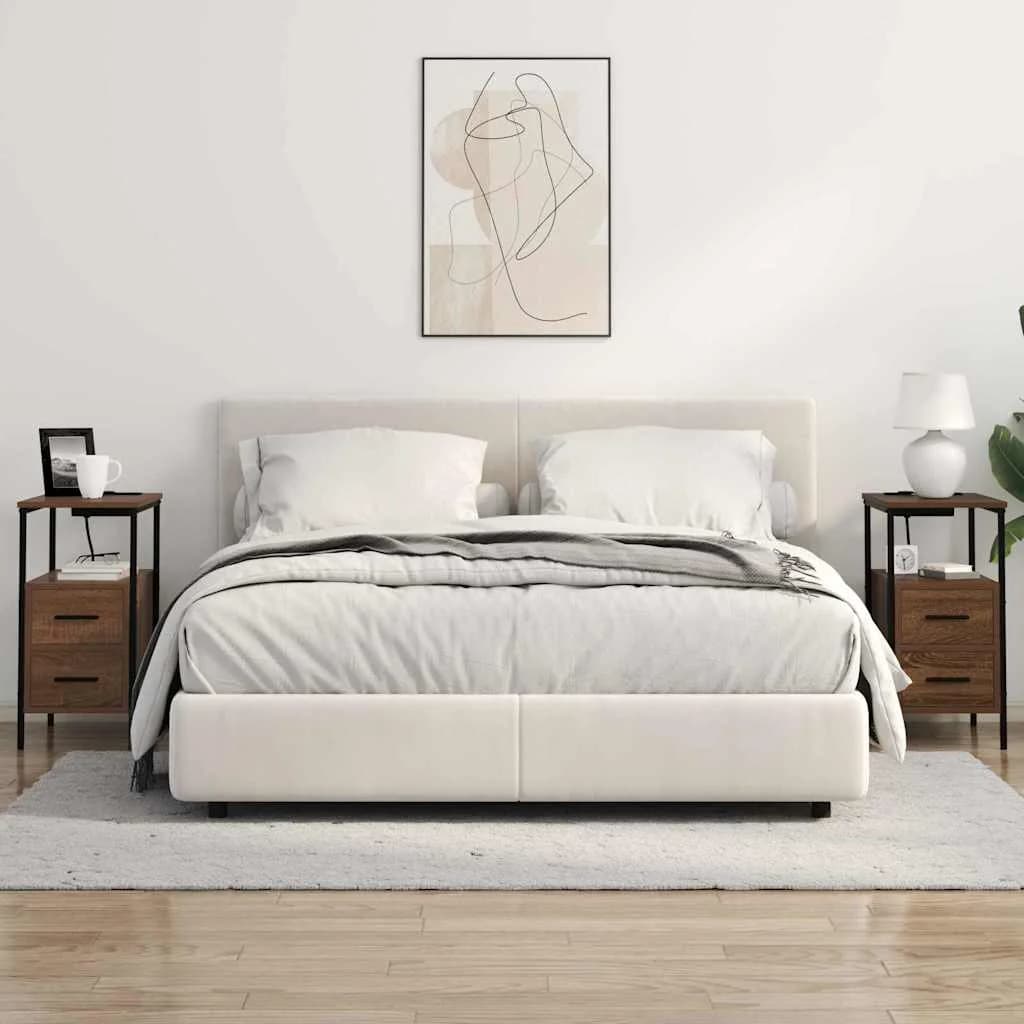 Nočna omarica Rjav hrast 30 x 48 x 61 cm Inženirski les - slika 4
