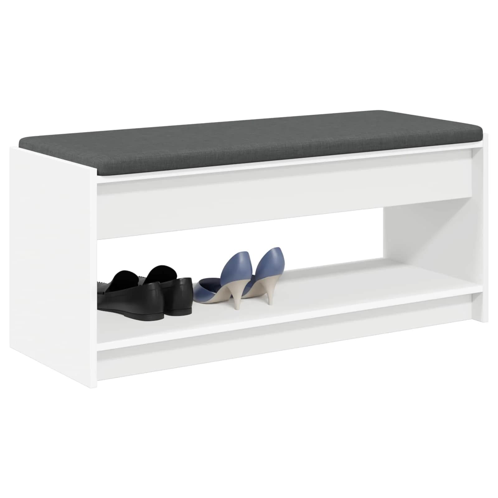 Haldna klop Bela 103 x 38 x 45 cm Oblikovan Les in Tkanina - slika 3