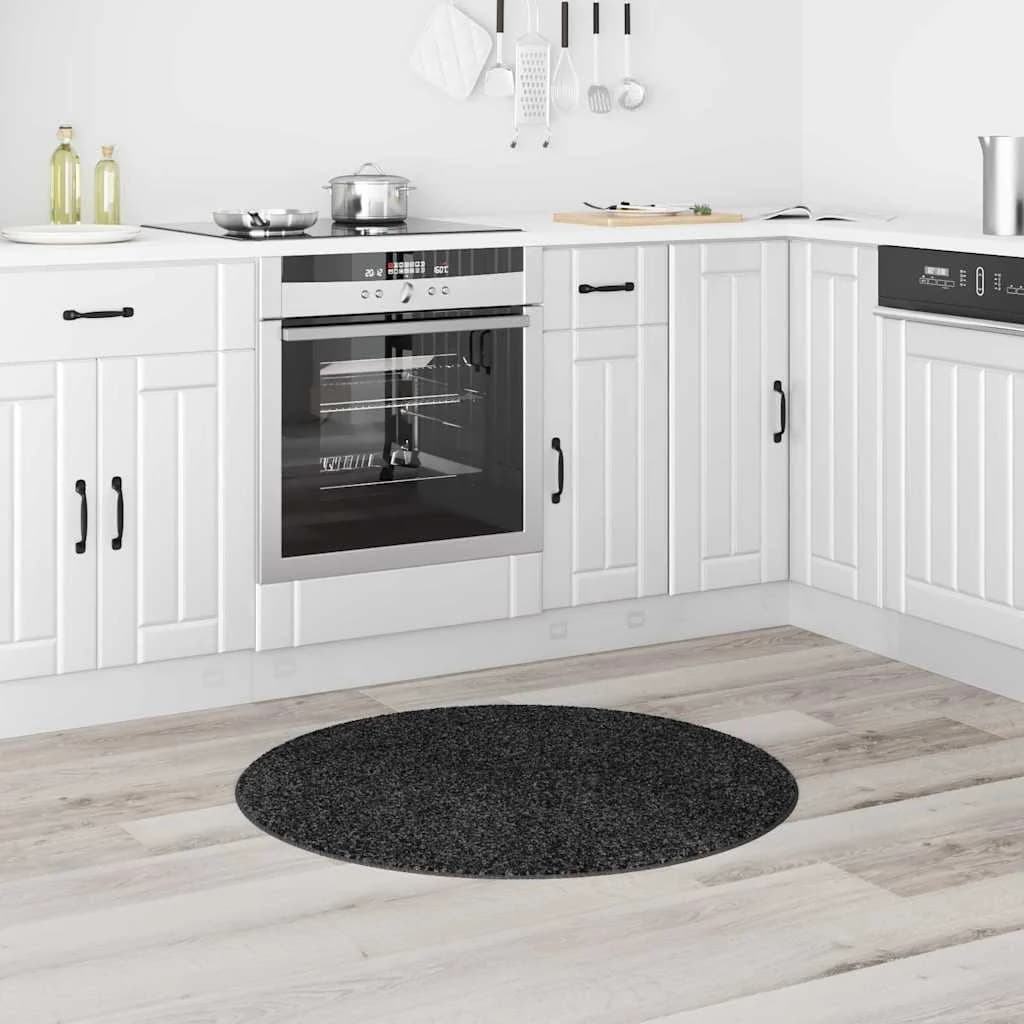 Antiskluzna Shaggy Preproga Temno siva 90 x 90 cm PP - slika 3