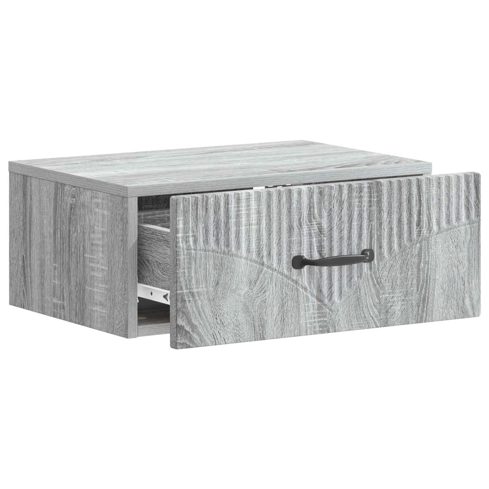 Stenski nočni omarici s predalom Siva Sonoma 49 x 34,5 x 20 cm - slika 4