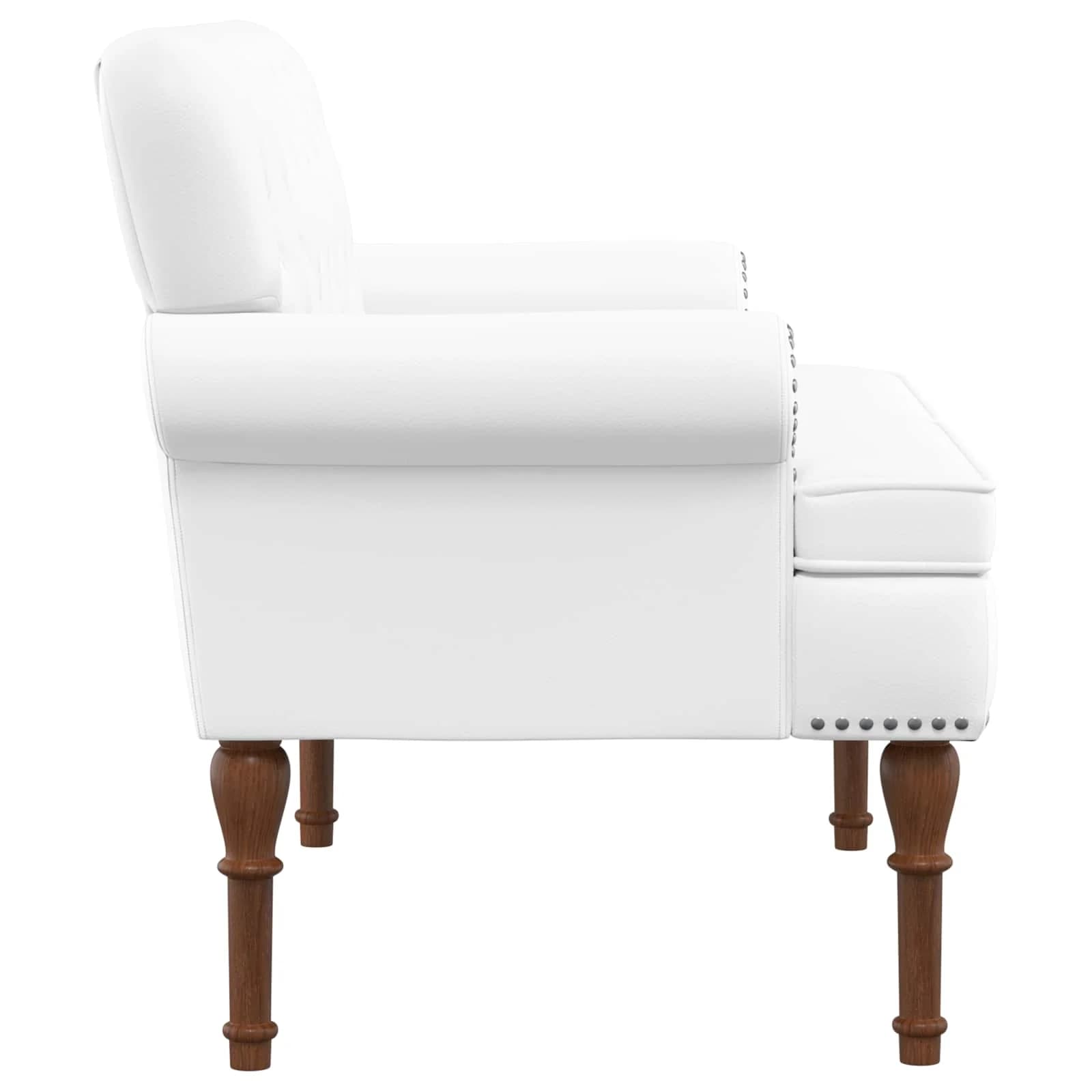 Dvojnica s gumbi Bela 120 x 65 x 77 cm Umetno usnje - slika 4