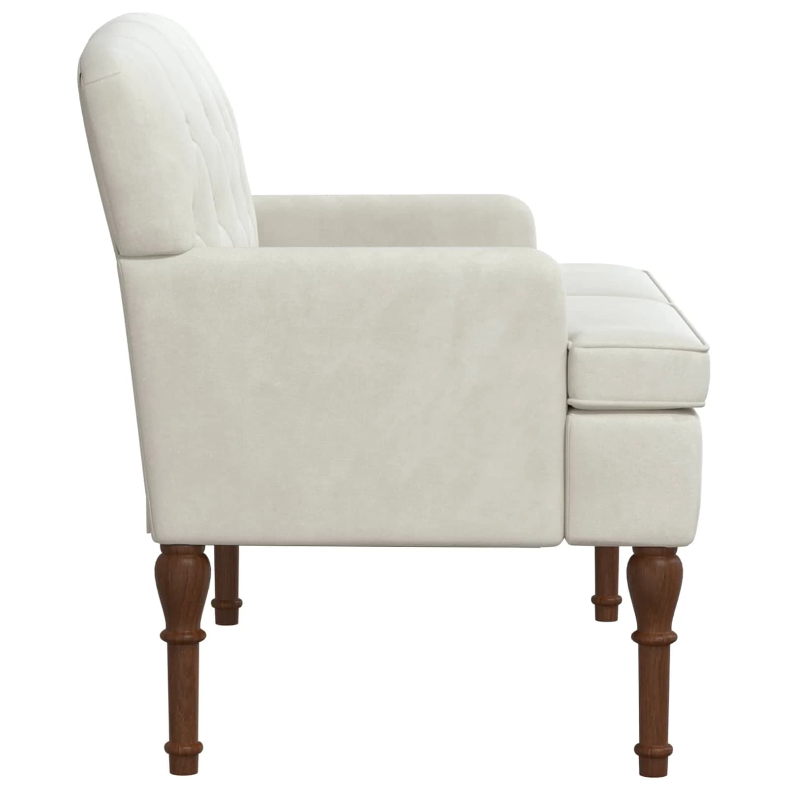Dvojnica s gumbi Krem 111 x 65 x 79 cm Žamet - slika 4
