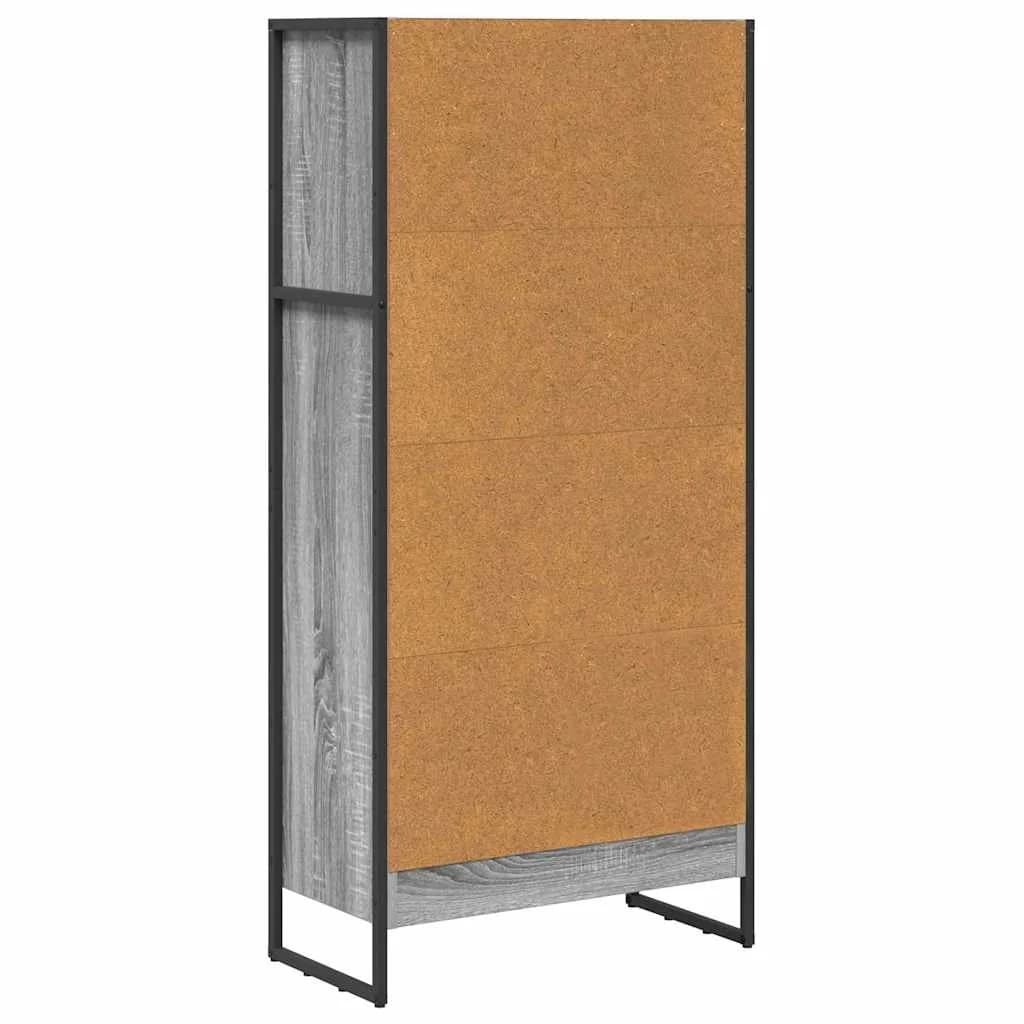 Knjigovni omar 60 x 30 x 121 cm Inženirski les Siva Sonoma - slika 7