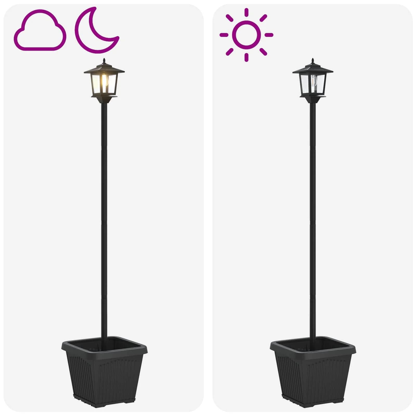 Sončna svetilka s korito with LED Bulb Črna 32 x 32 x 158 cm - slika 9