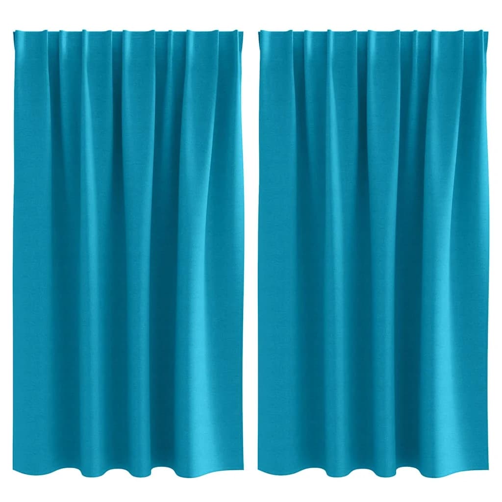 Zavese za zatemnitev z obroči 2 kos Turkizna 140 x 140 cm - slika 2