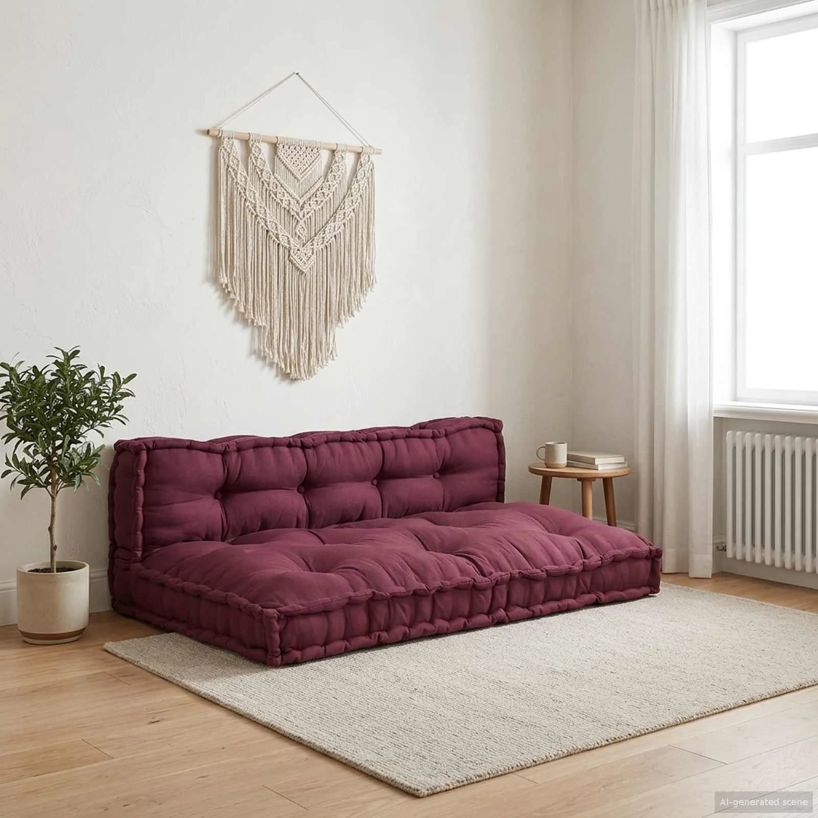 Blazina za paletni kafi 2 kos Blago Bordo 120 x 80 x 38 cm