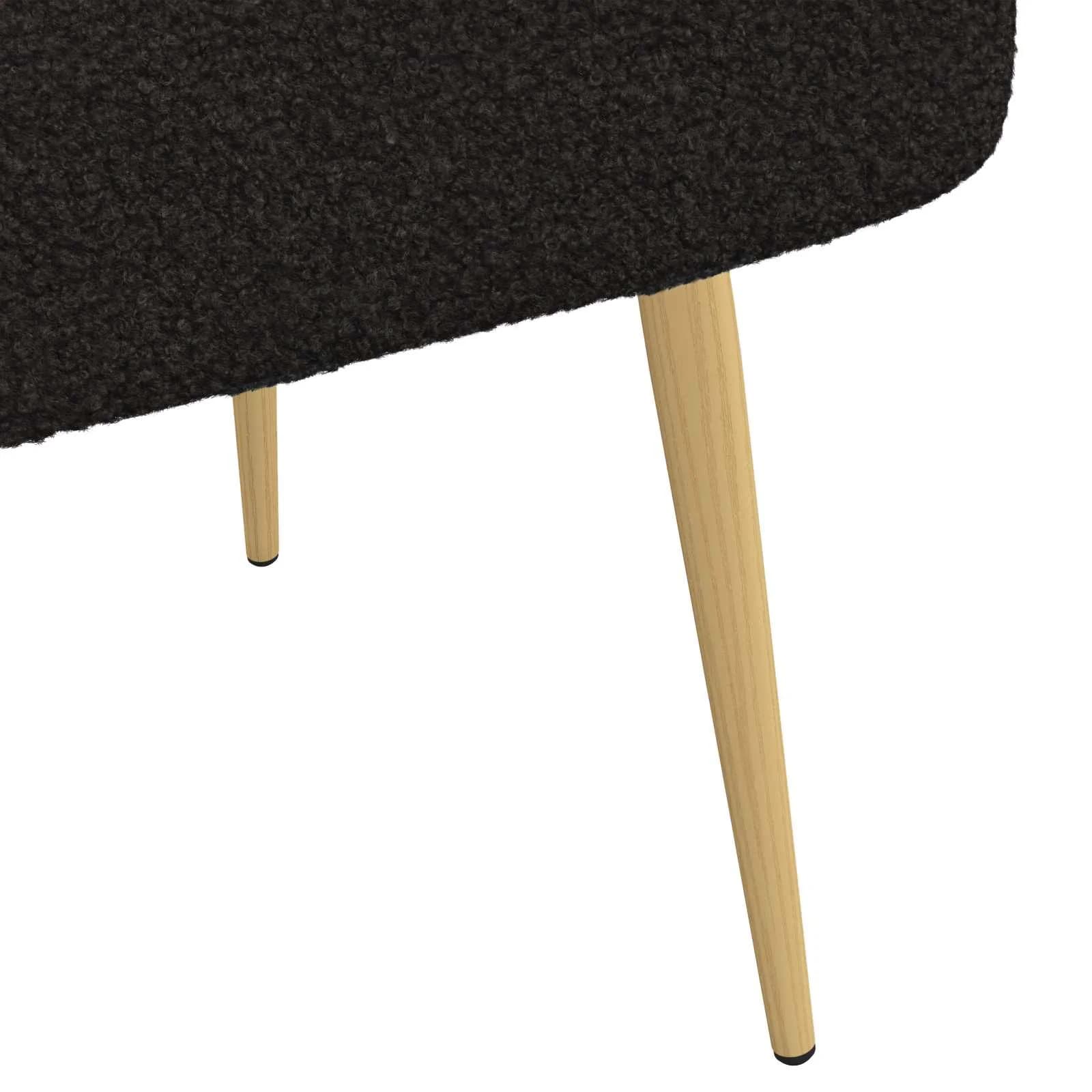 Oblazinjena klop z naslonom Črna 110 x 60 x 76 cm Bouclé - slika 6