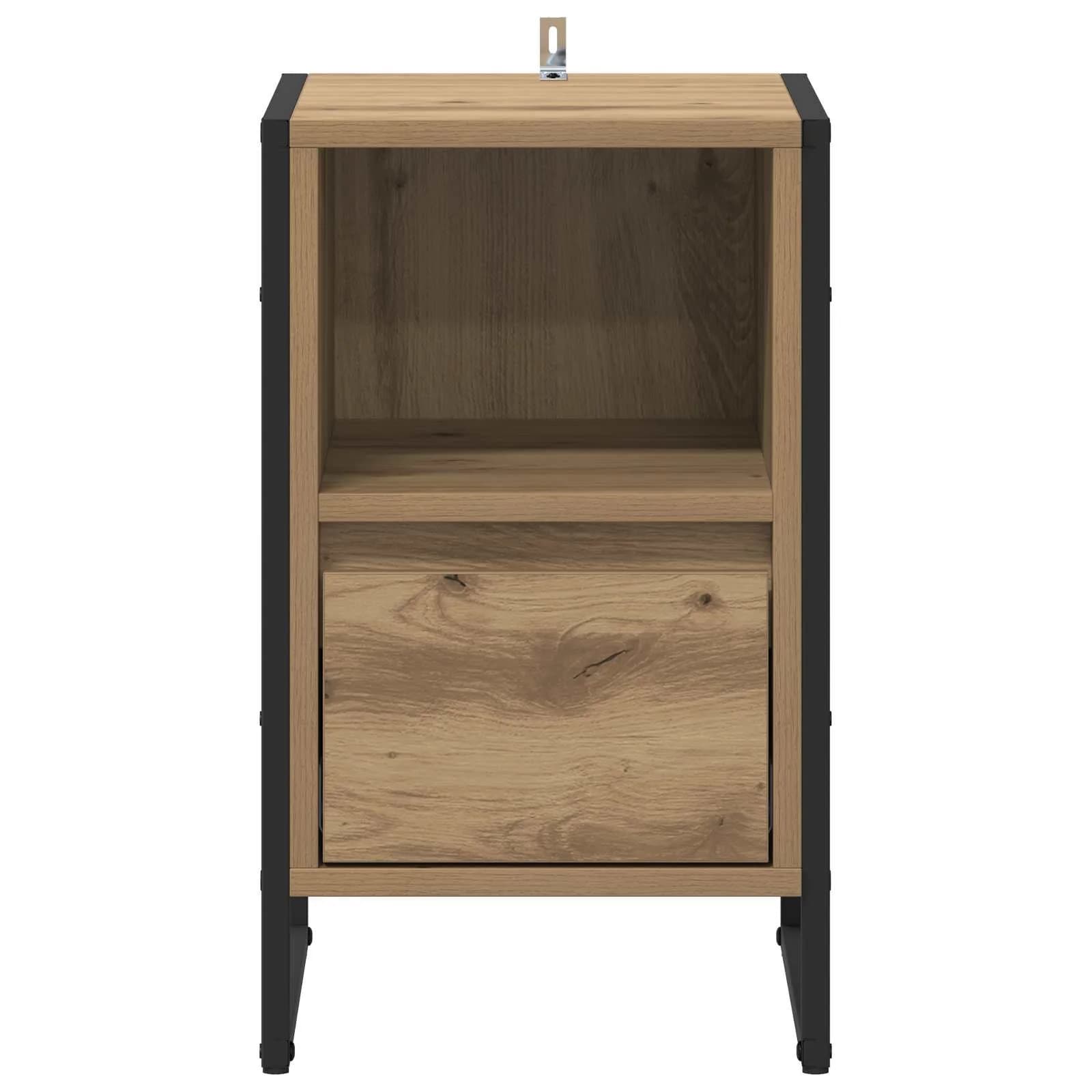 Nočna omarica 2 kos Oreh 39,5 x 30 x 50 cm Inženirski les - slika 7