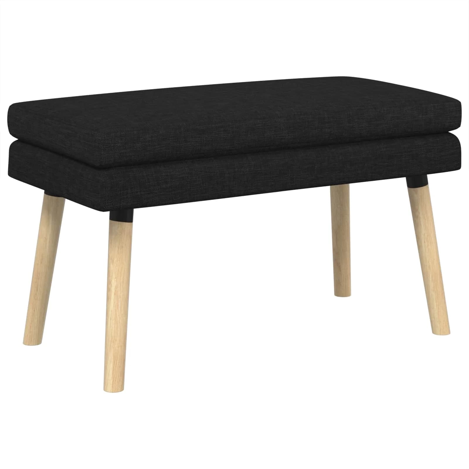 Dvojna klop Črna 80 x 40 x 47 cm Blago - slika 2