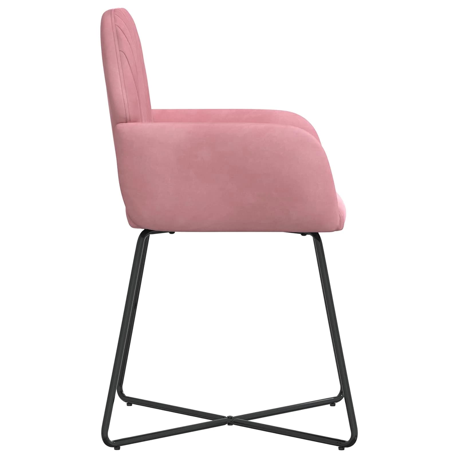 Jedilni stoli 4 kos Žamet Roza 55 x 50 x 84 cm - slika 4
