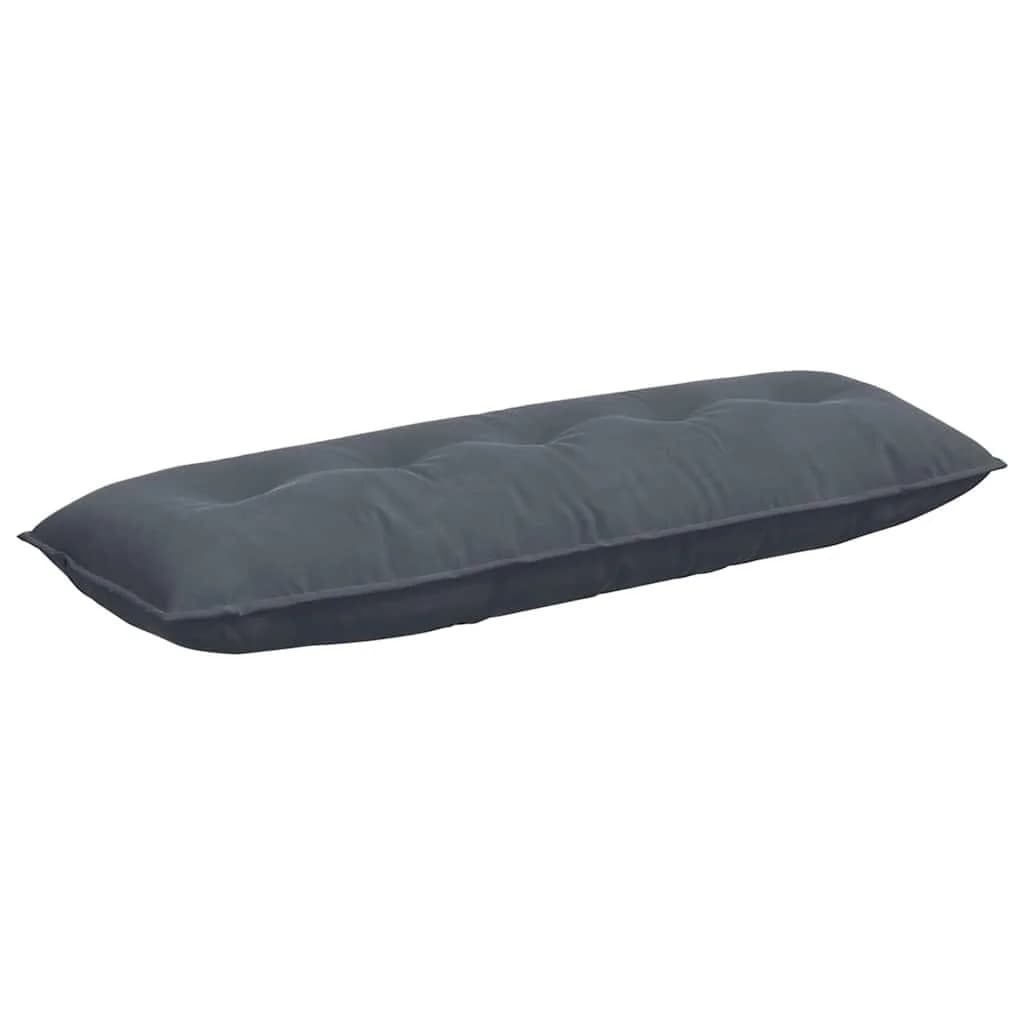 Poglavni vzglavnik Temno siva 140 x 50 cm Žametna tkanina - slika 2