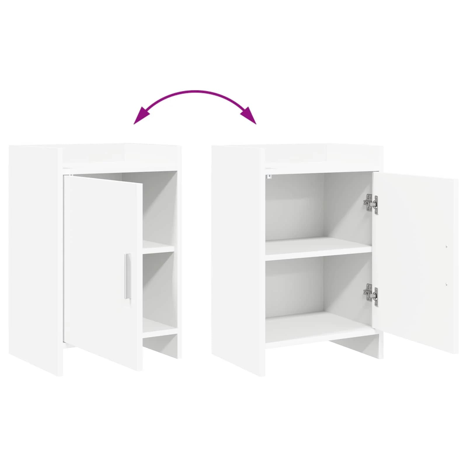 Posteljne mize 2 kos Bela 40 x 30 x 60 cm Inženirski les - slika 7