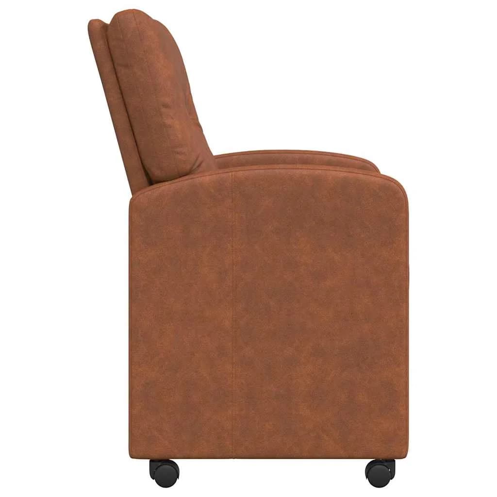 Jedilni stoli s kolesi 2 kos Umetna koža Rjava 57 x 67 x 95 cm - slika 5