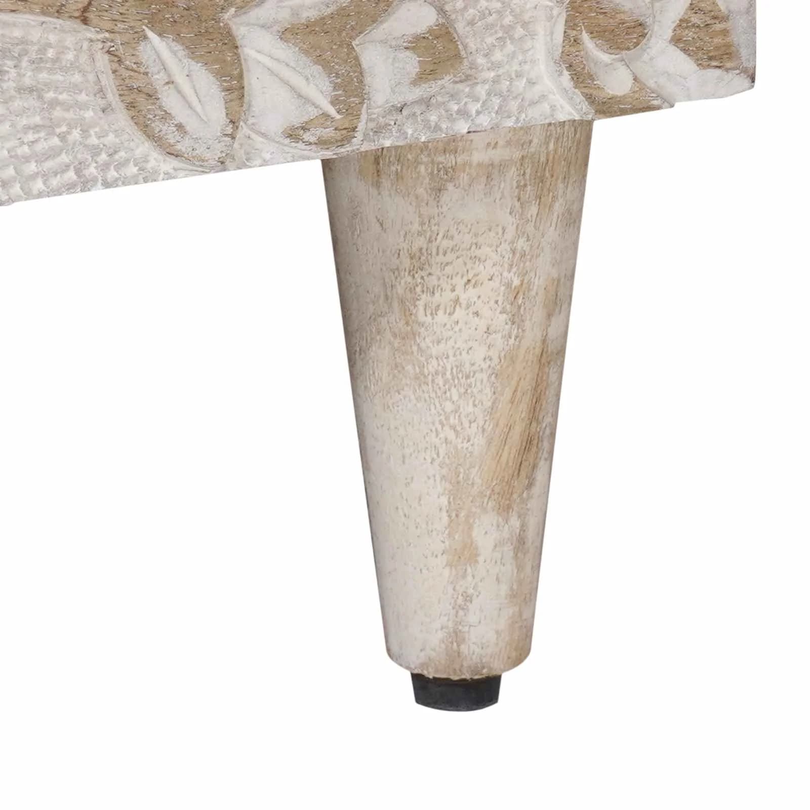 Posteljna omarica 2 kos Bela 40 x 33 x 46 cm Masiven les manga - slika 8