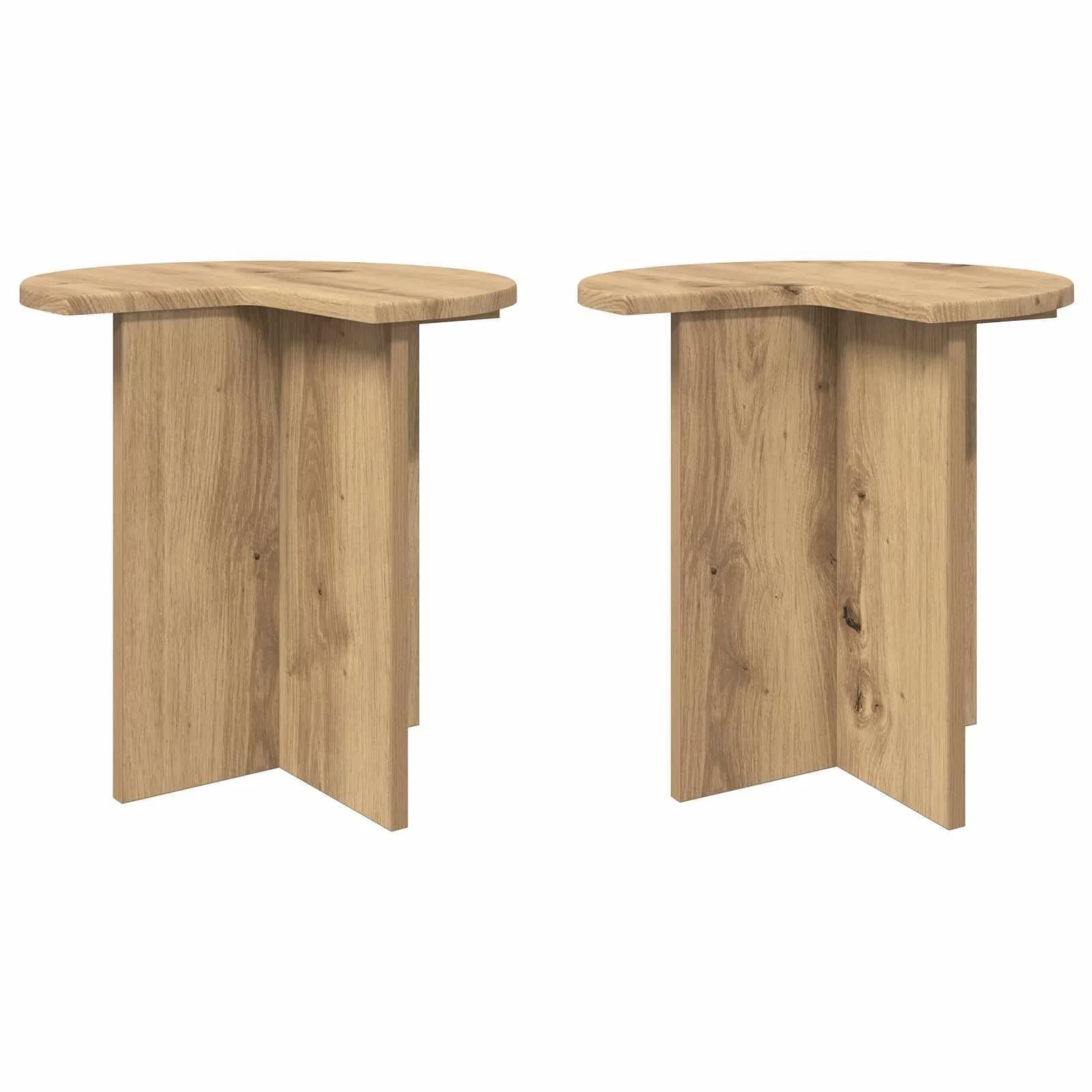 Stranska miza 2 kos Artisan hrast Ø 39 x 38 cm Inženirski les - slika 2