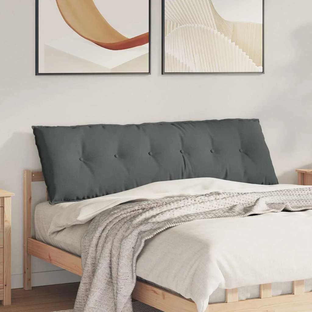 Poglavni vzglavnik Temno siva 160 x 19 x 50 cm blago