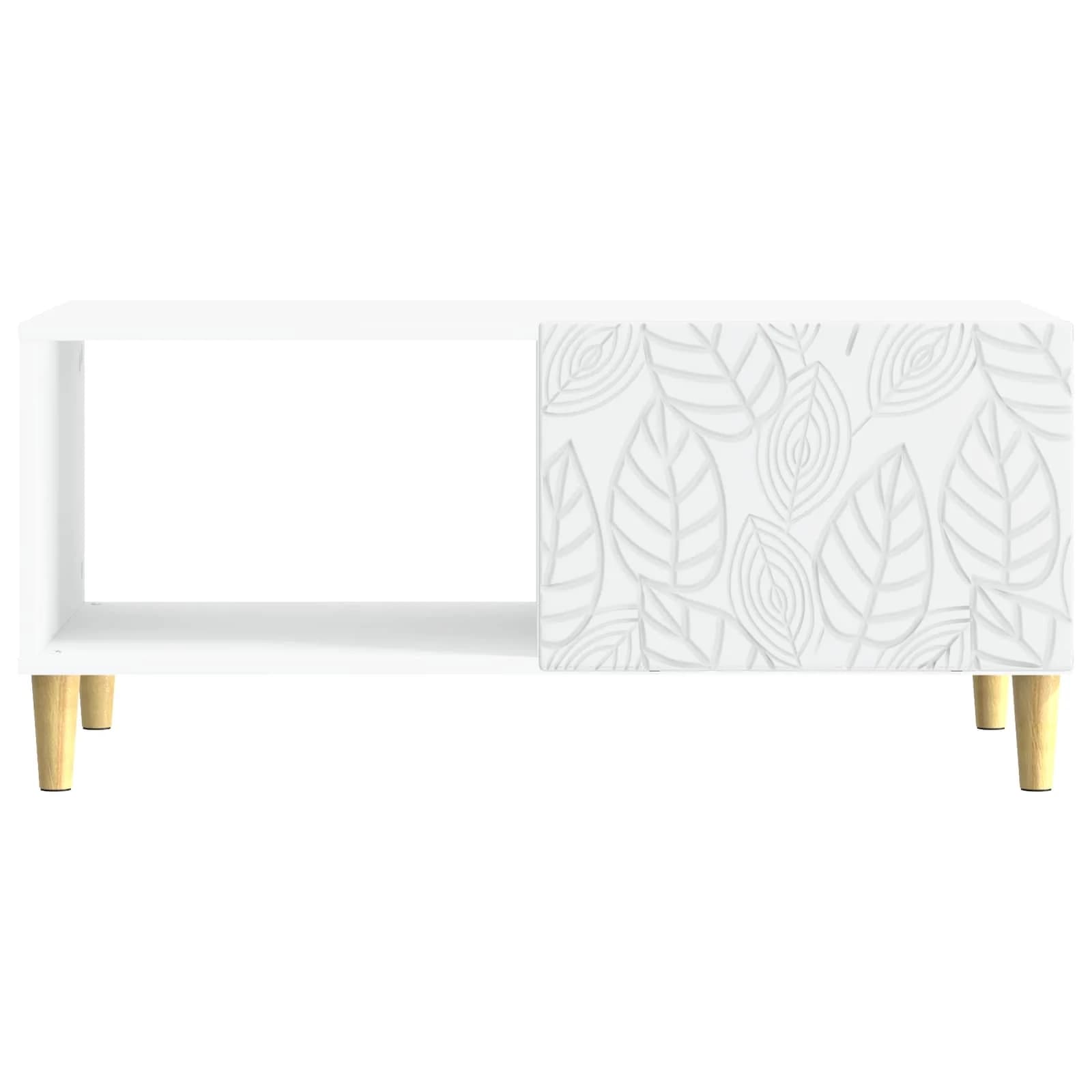 Klubska miza Bela 90 x 50 x 40 cm Inženirski les - slika 4