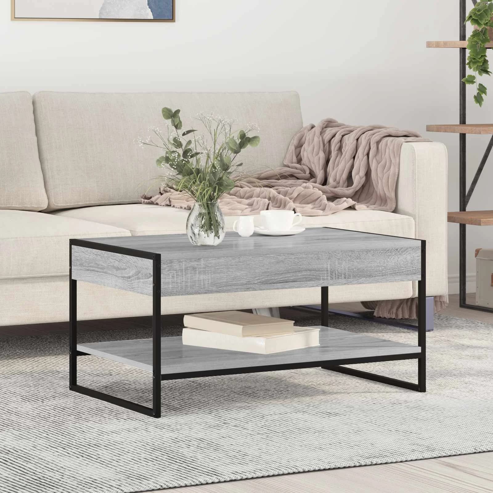 Klubska miza Siva Sonoma 80 x 50 x 40 cm Inženirski les
