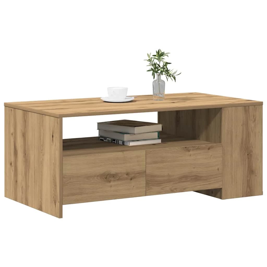 Klubska miza Umetni hrast 102 x 55 x 43,5 cm Inženirski les - slika 3