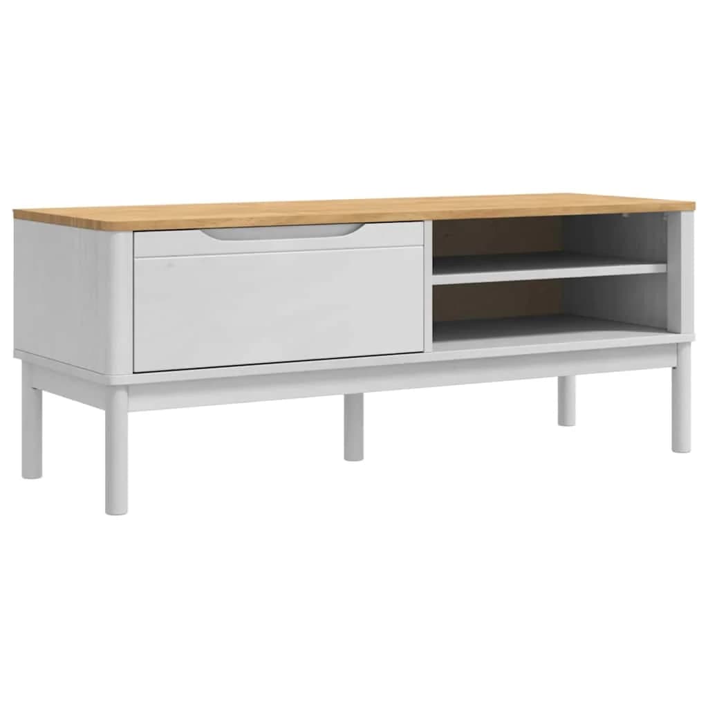 Klubska klop FLORO Bela 115 x 40 x 45 cm Masivno borovo les - slika 2